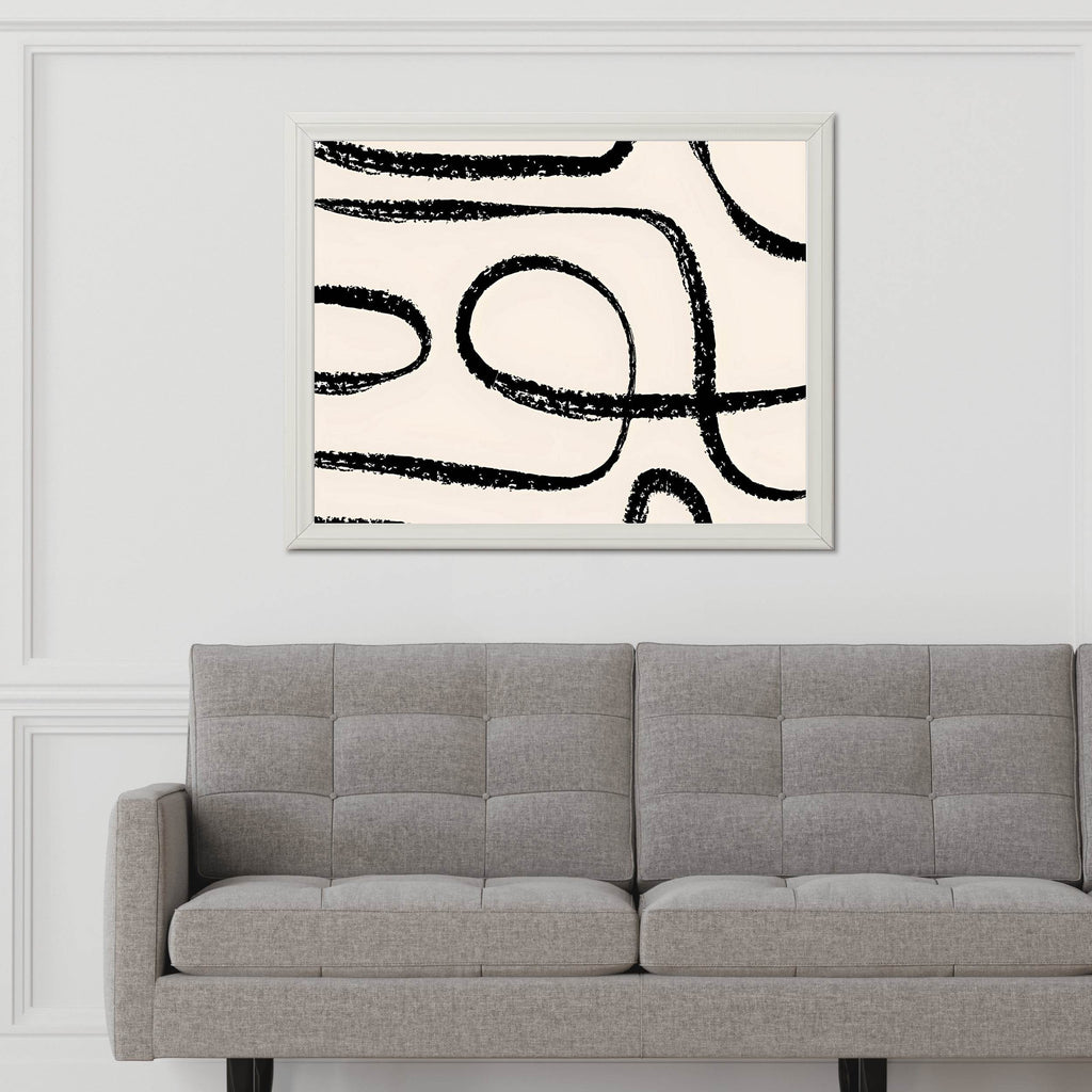 Black Ink Trails Modern Wall Art - beink online art store