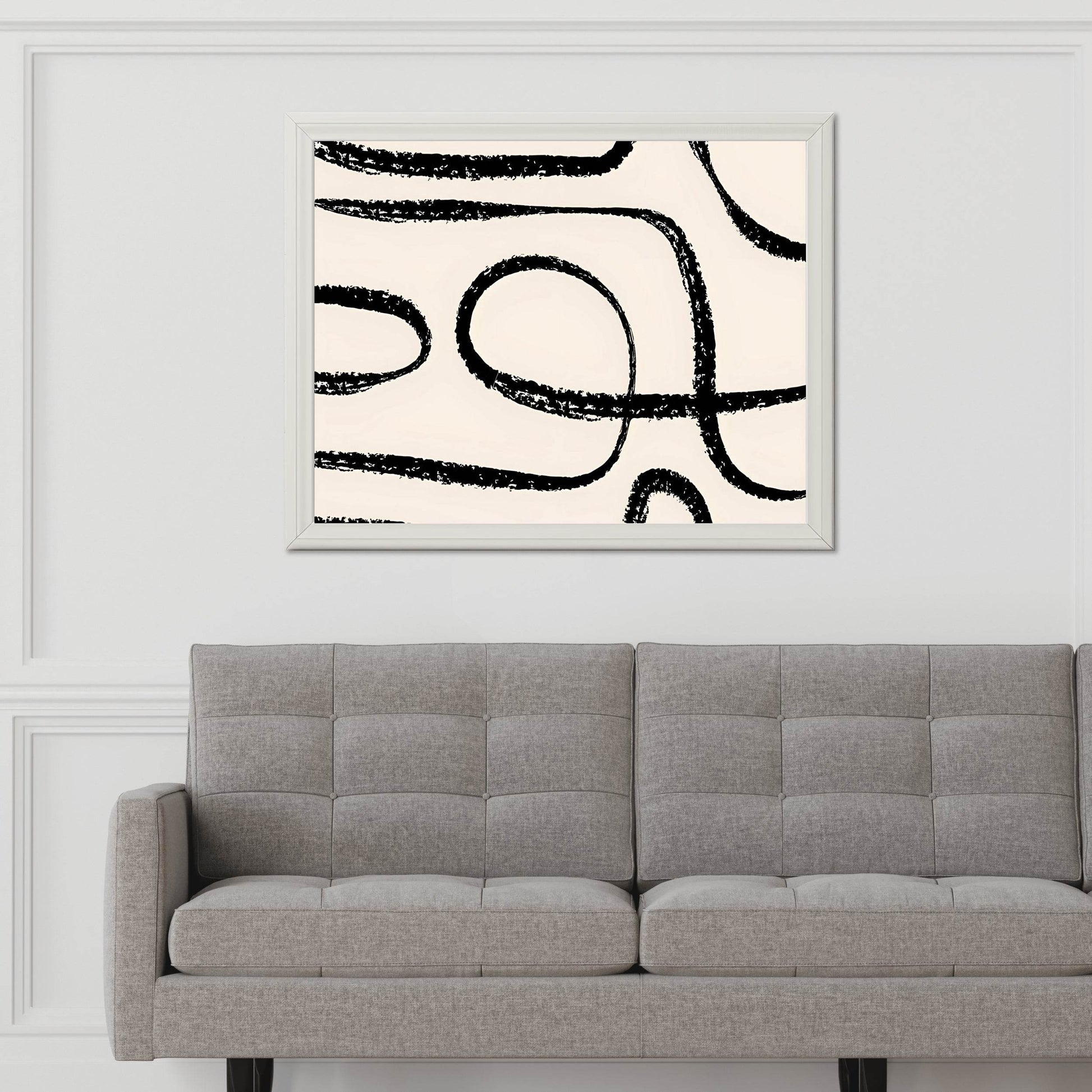 Black Ink Trails Modern Wall Art - beink online art store