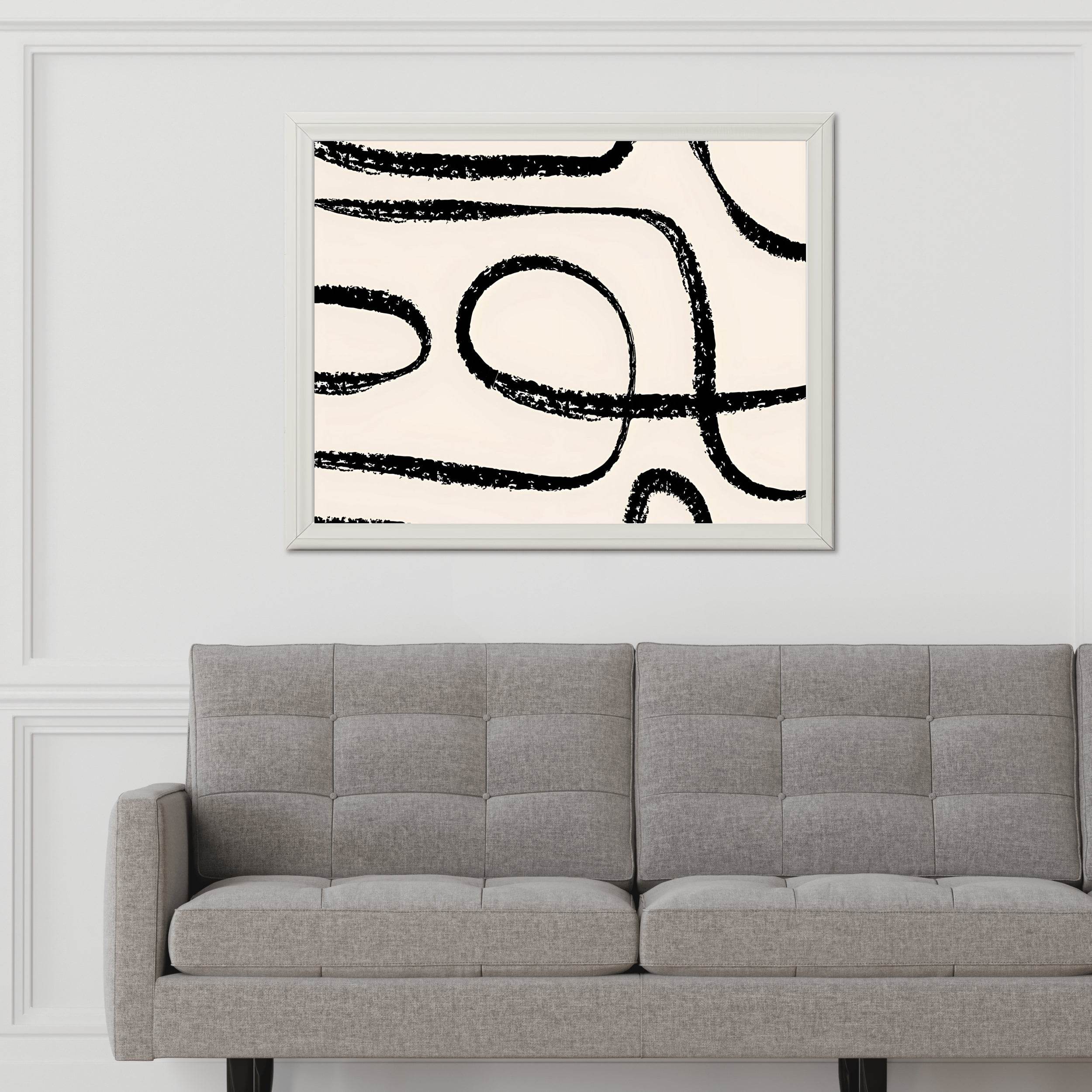 Black Ink Trails Modern Wall Art - beink online art store