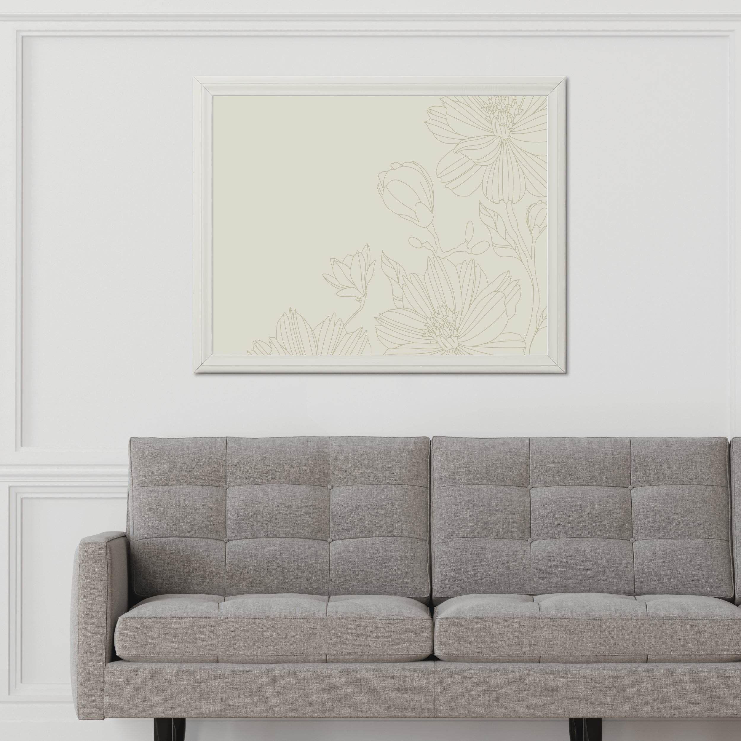 Golden Flower Pattern Line Art - beink online art store