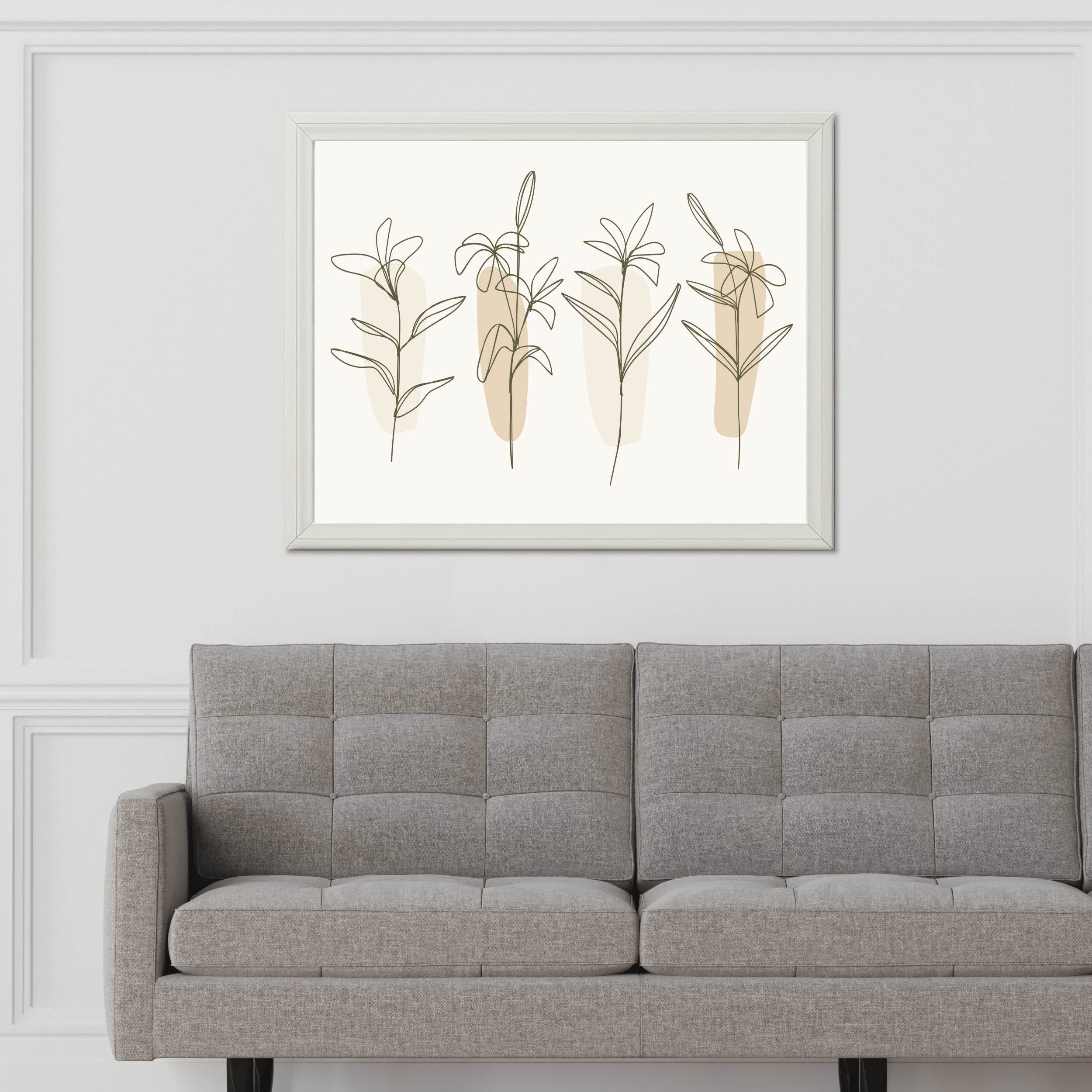 Beautiful Tropical Flowers Line Art - beink online art store
