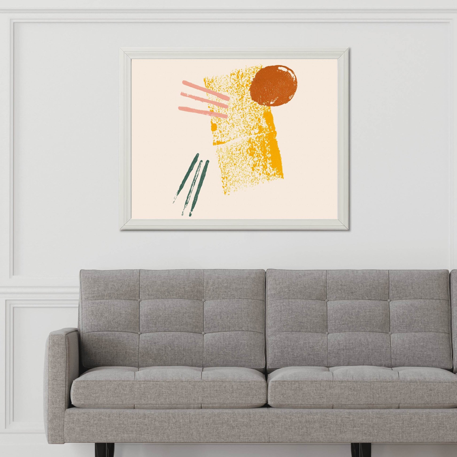 Yellow Block Paint Abstract Wall Art - beink online art store