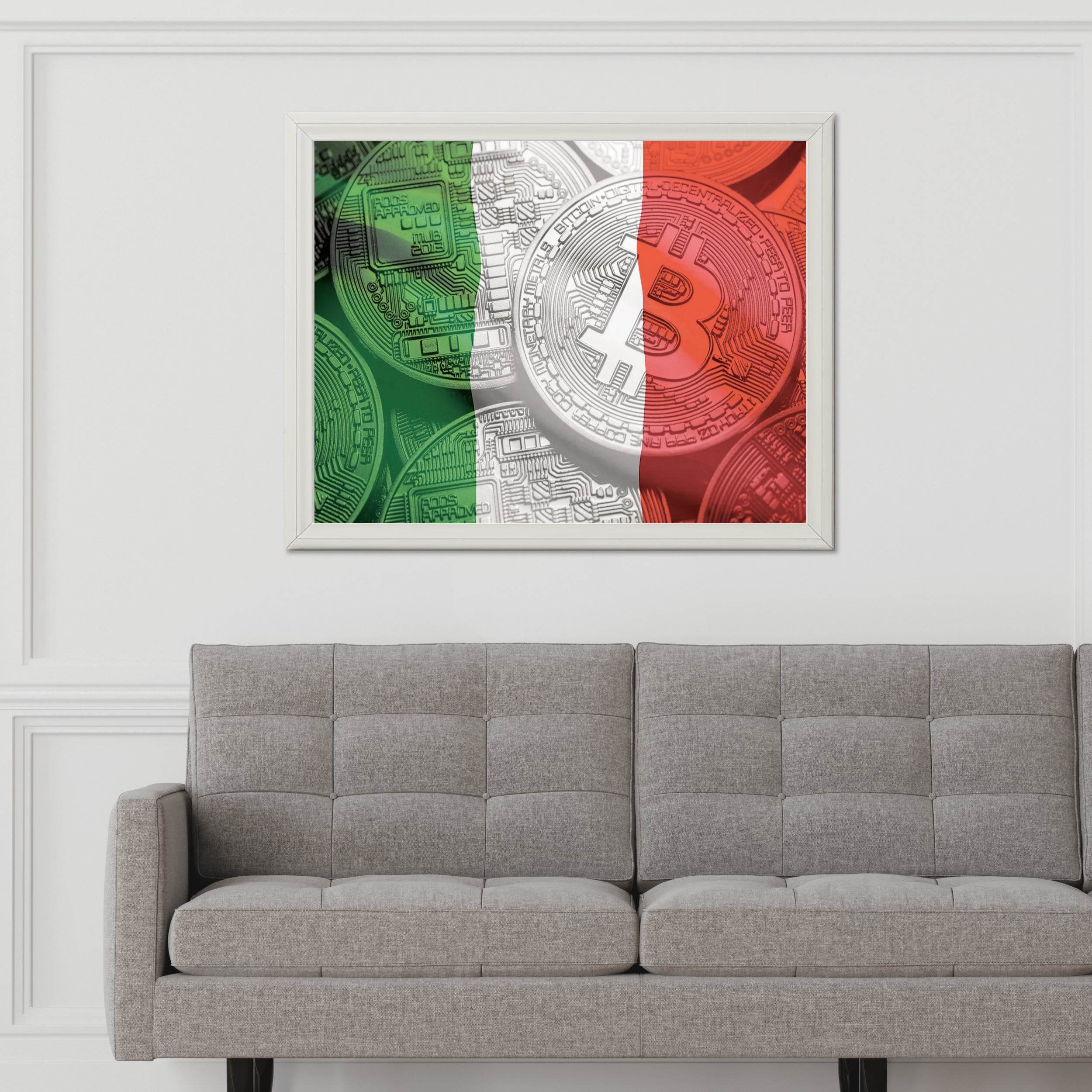 Crypto Bitcoin Money Flag Wall Art - beink online art store