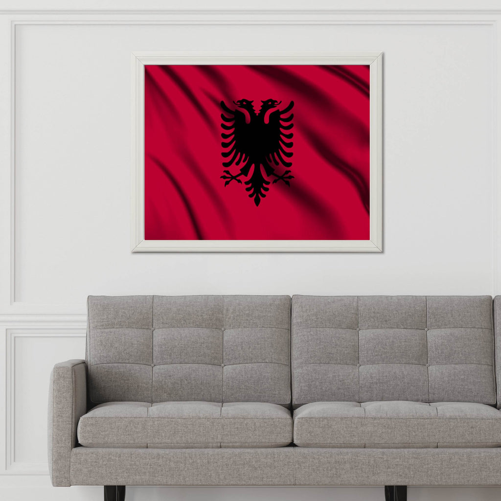 Albania National Flag Wall Art - beink online art store
