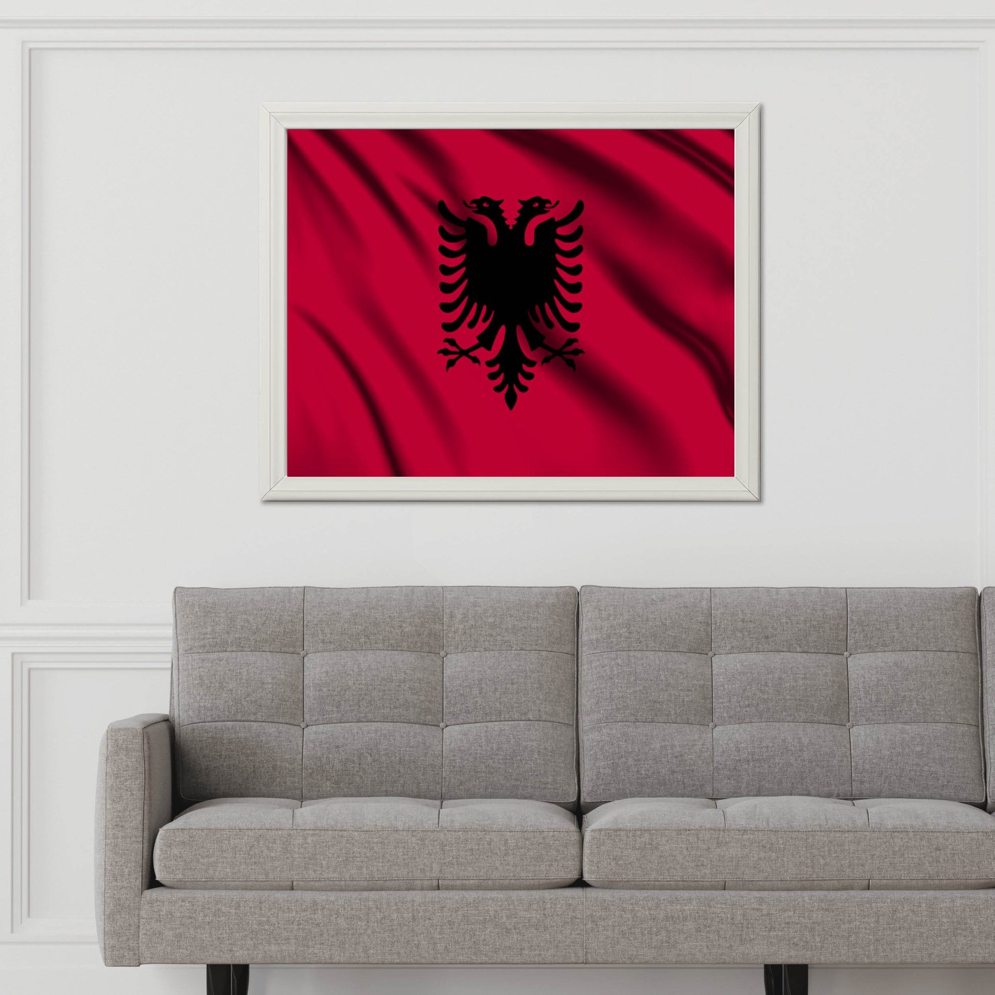 Albania National Flag Wall Art - beink online art store