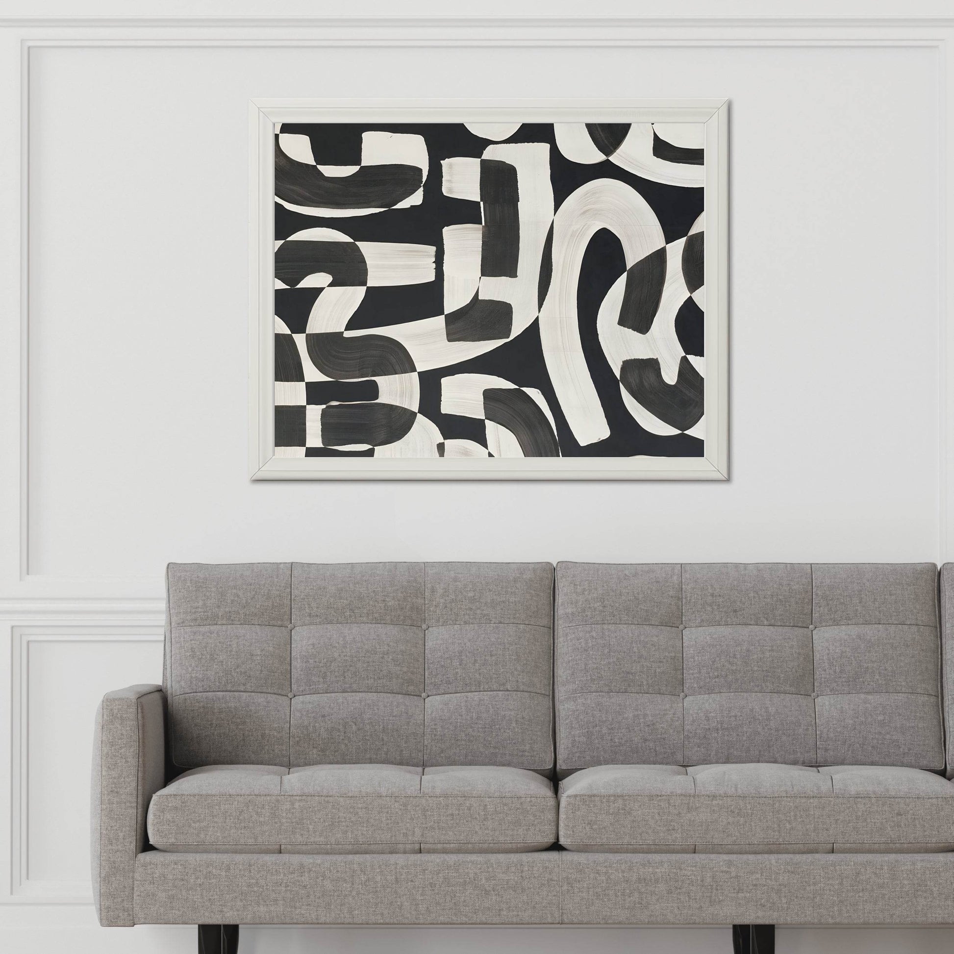 Black and White Rhythm Modern Wall Art - beink online art store