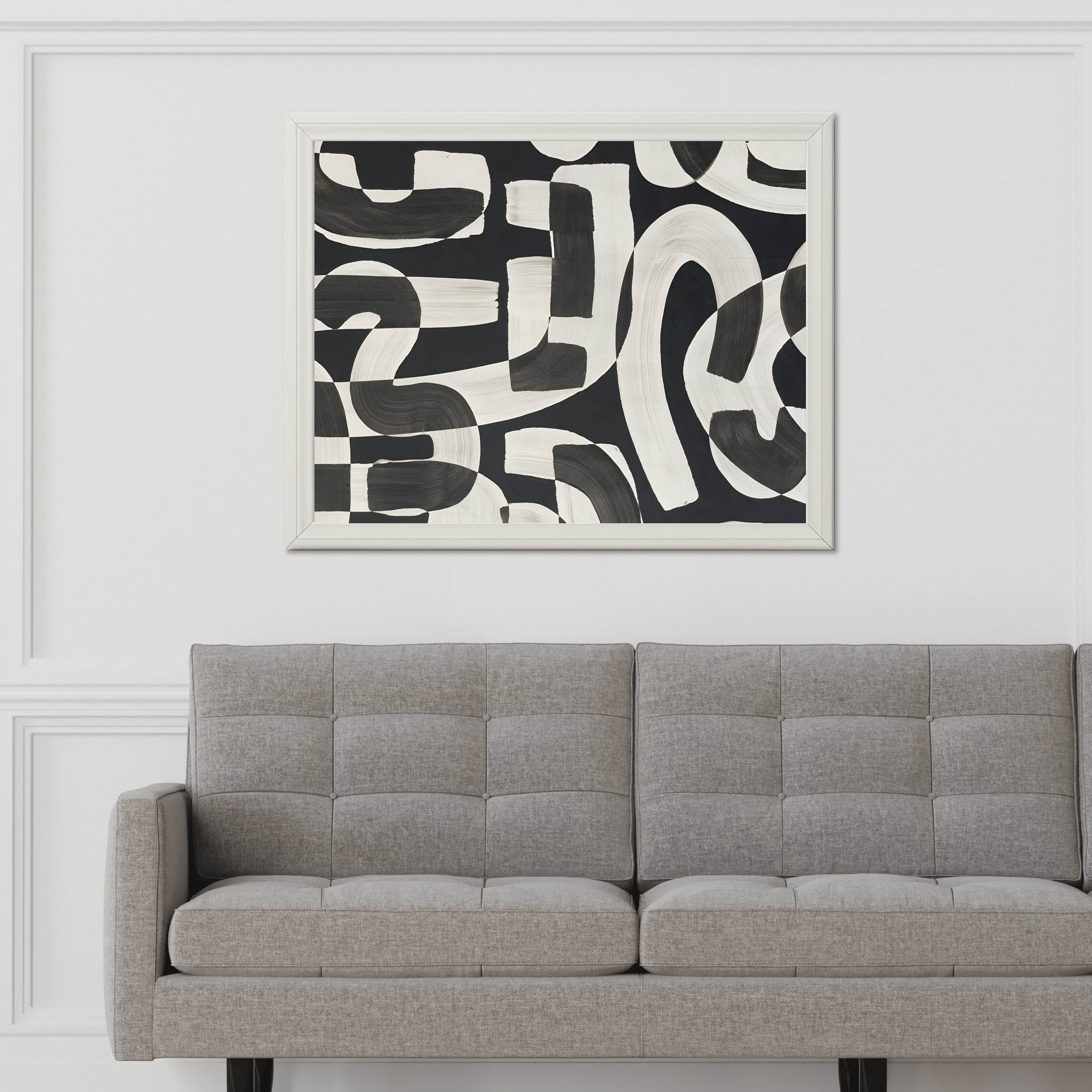 Black and White Rhythm Modern Wall Art - beink online art store