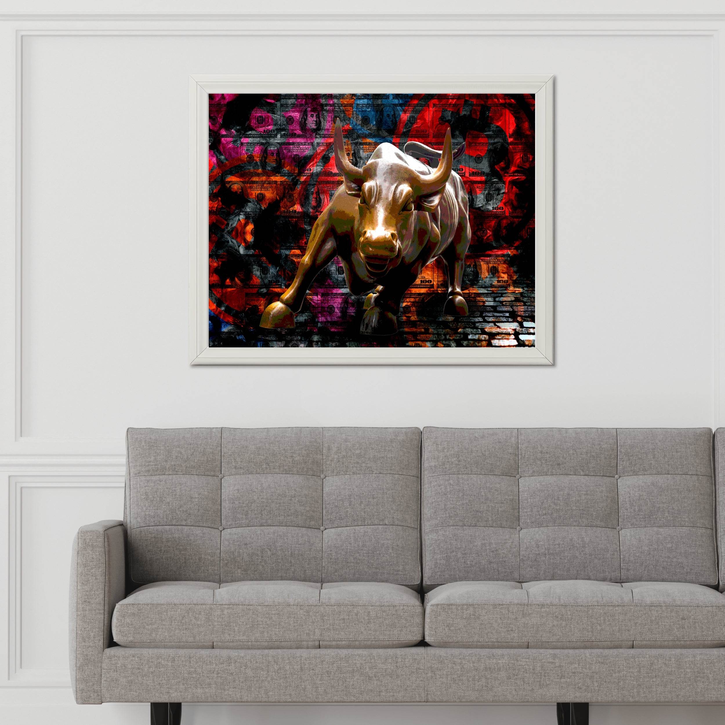 Charging Bull Statue Wall Art - beink online art store