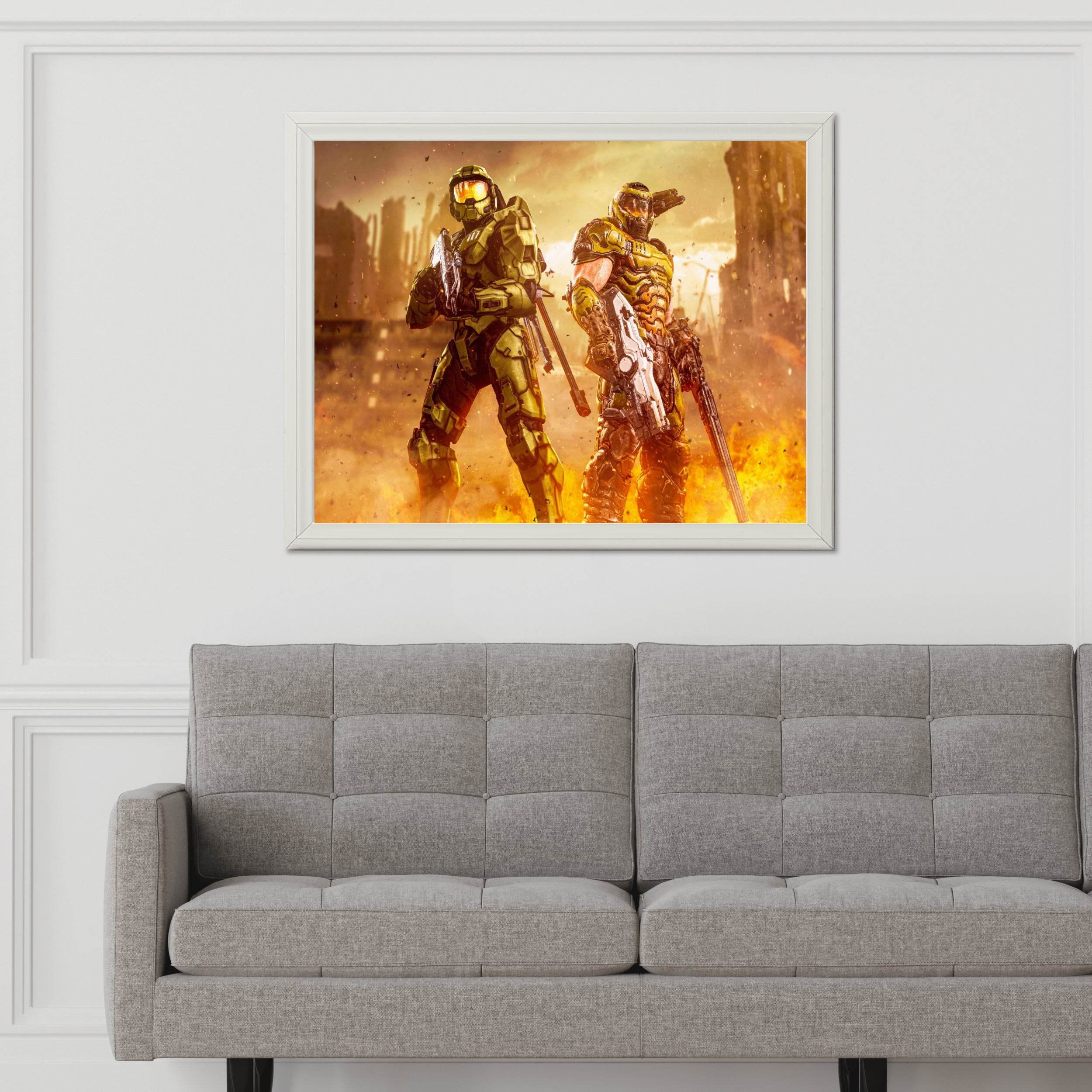 HALO AND DOOM Slayer Gaming Wall Art - beink online art store