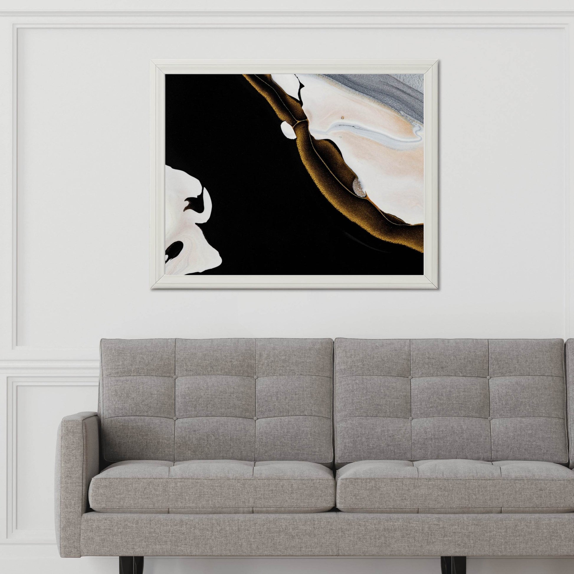 Golden Sea Waves Abstract Wall Art - beink online art store