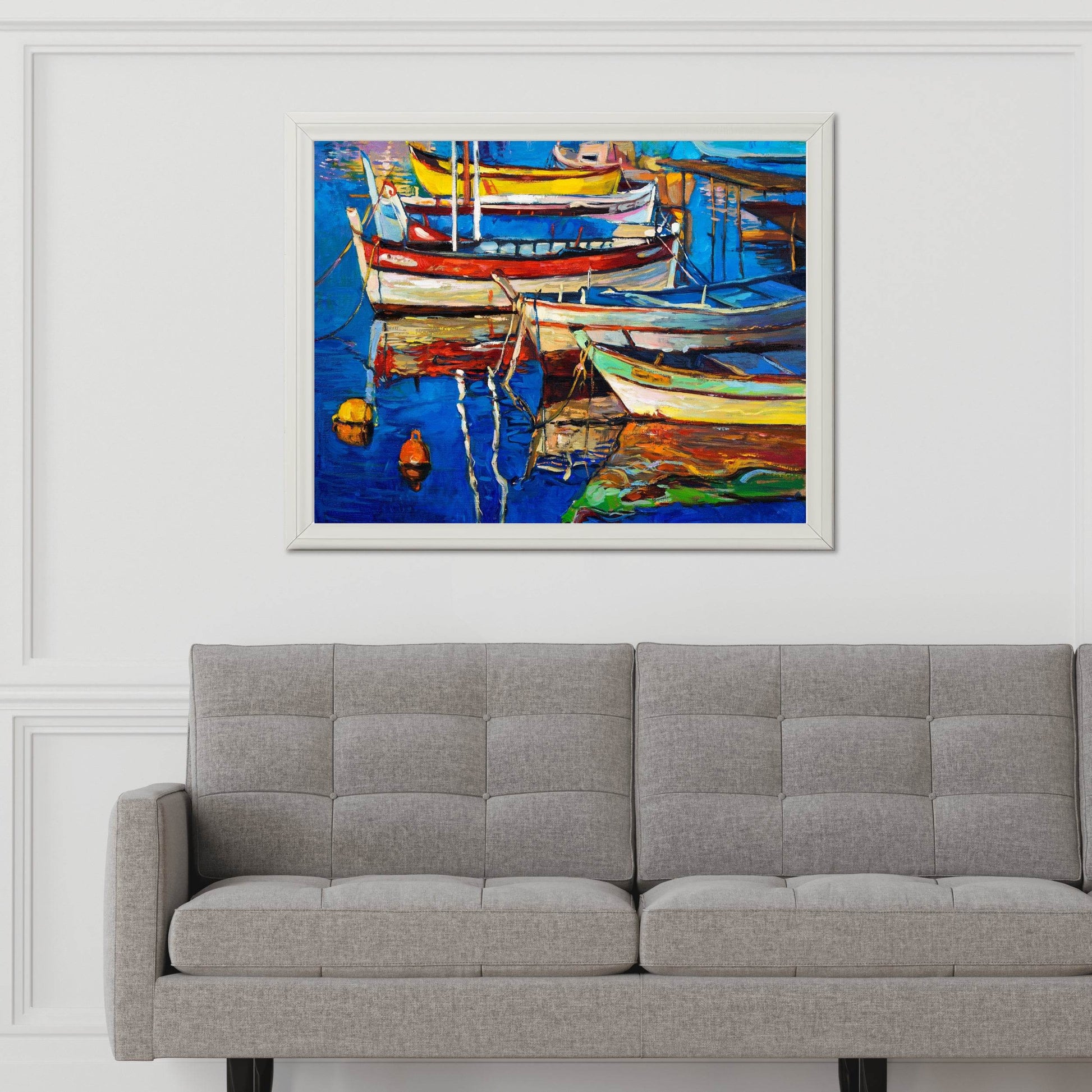 Colorful Boats on The Pier Wall Art - beink online art store