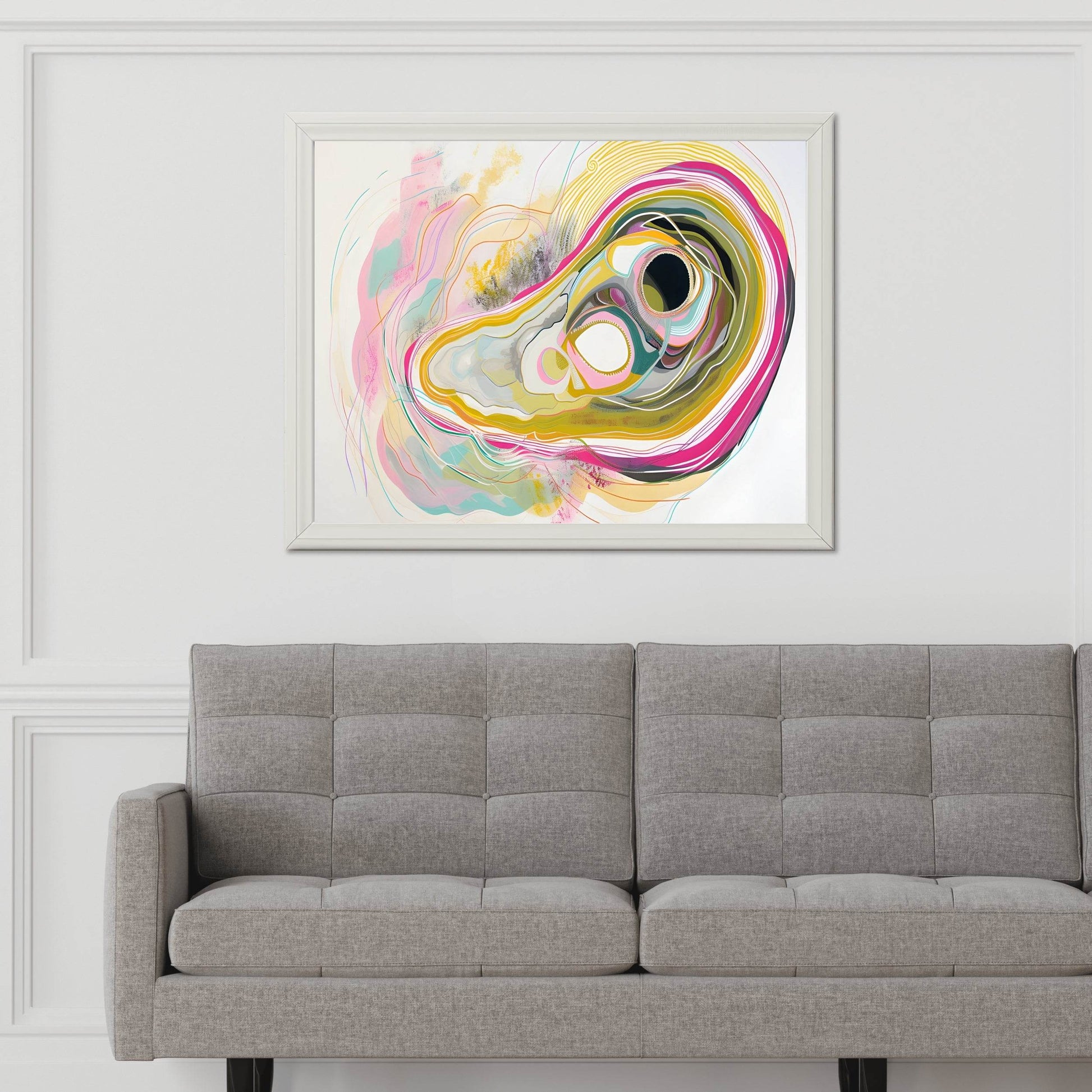 Oil and Pencil on Thick Paper Abstract Wall Art - beink online art store