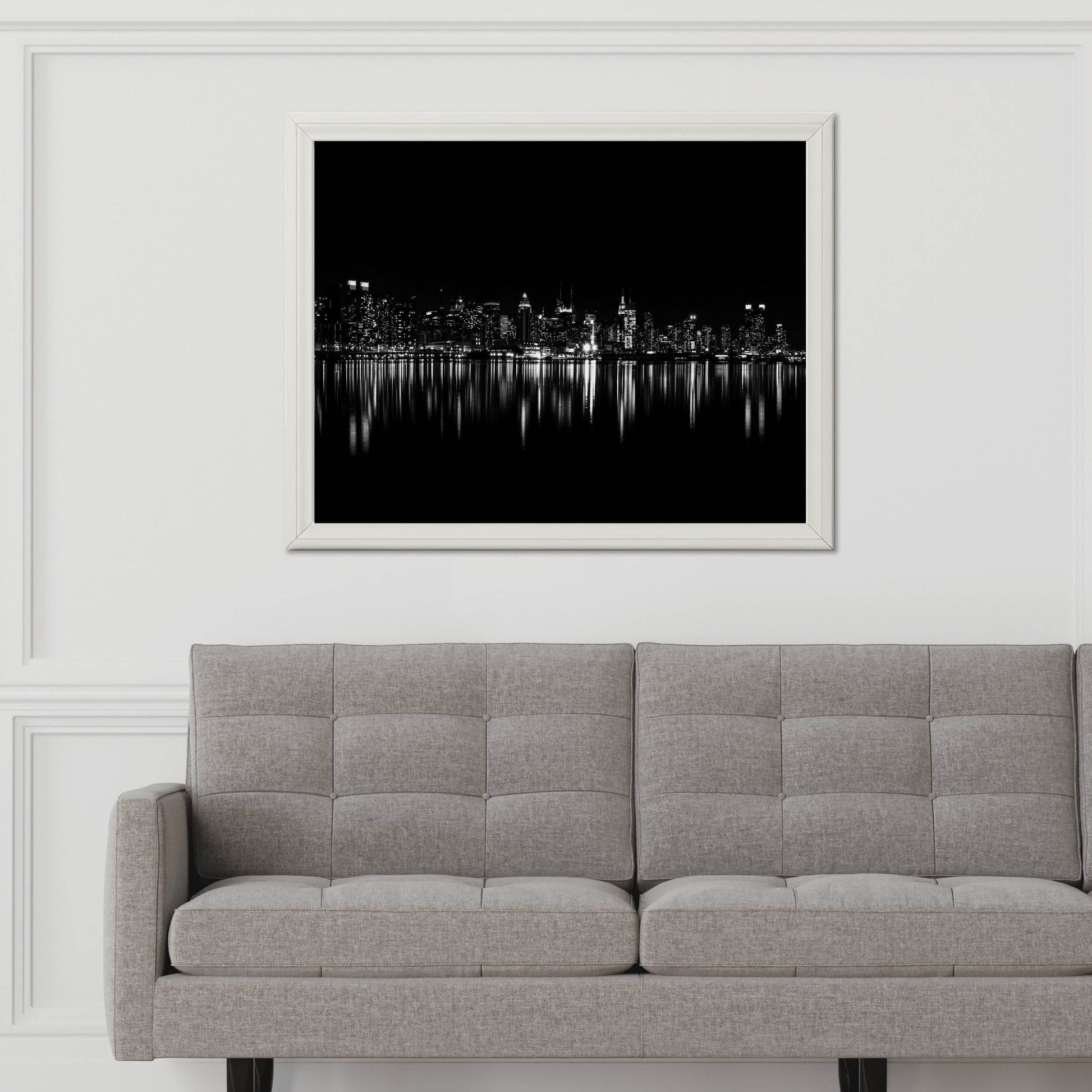 New York City Night View Black & White Wall Art - beink online art store