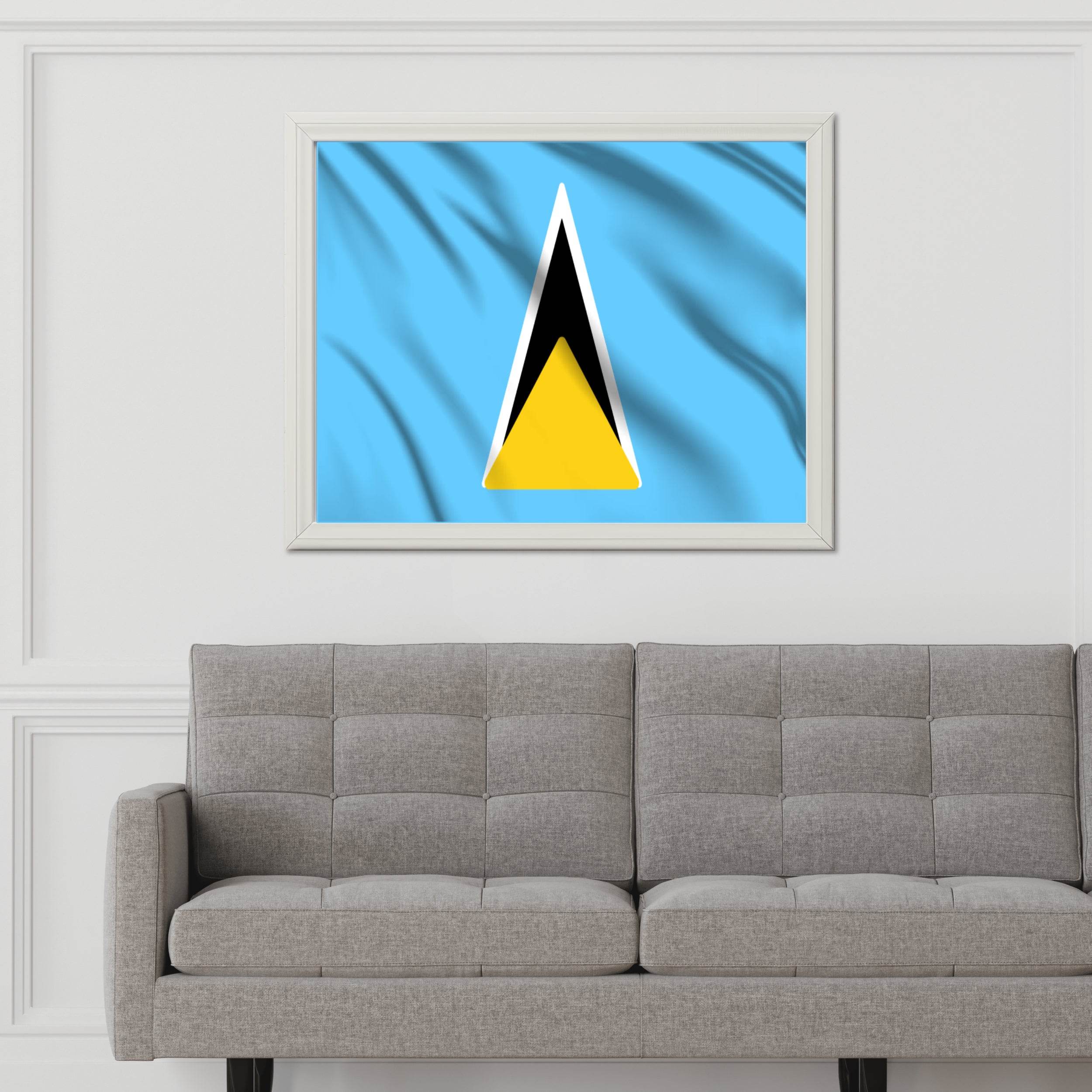 Saint Lucia National Flag Wall Art - beink online art store