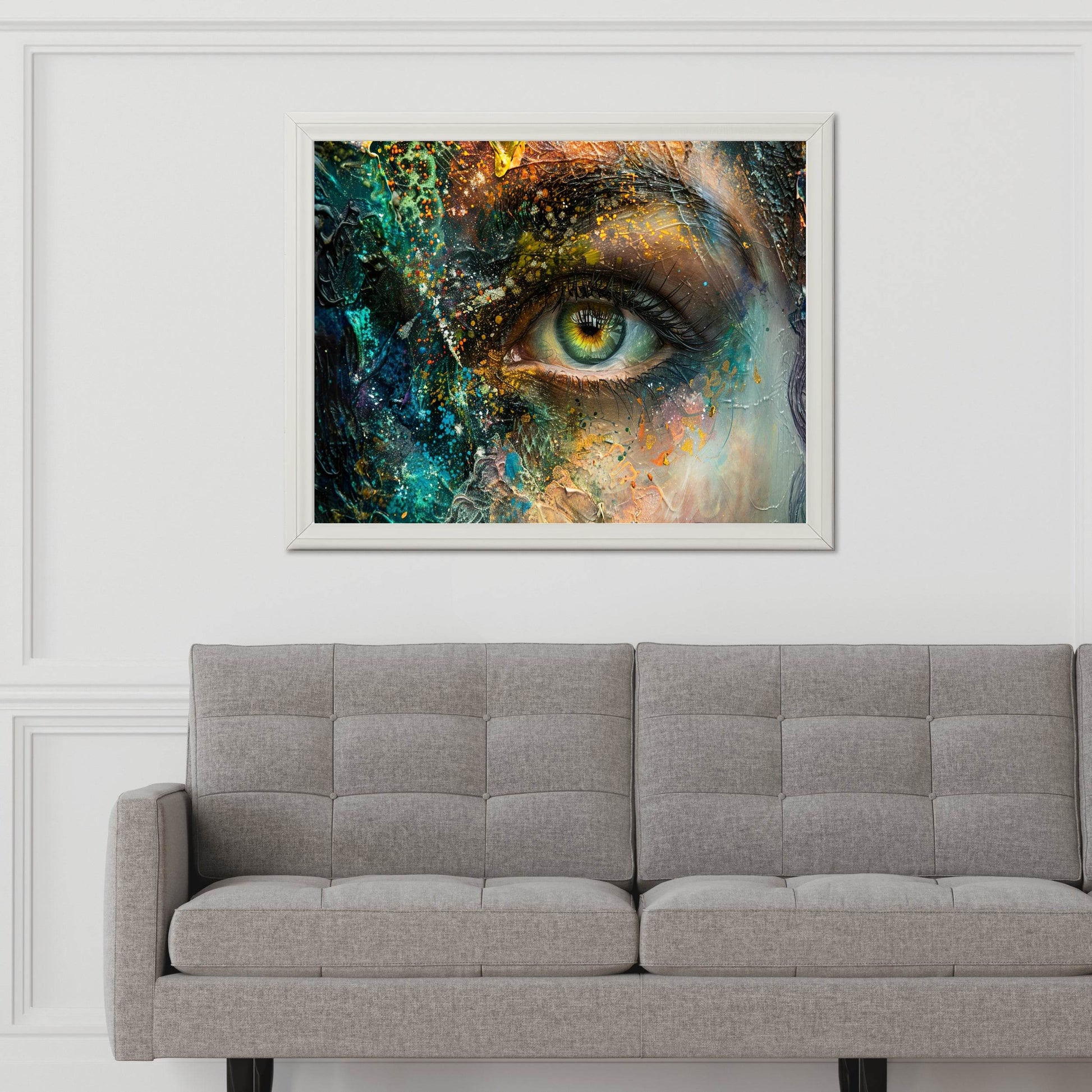 Closeup of Women Eye With Painted Face Digital Art - beink online art store