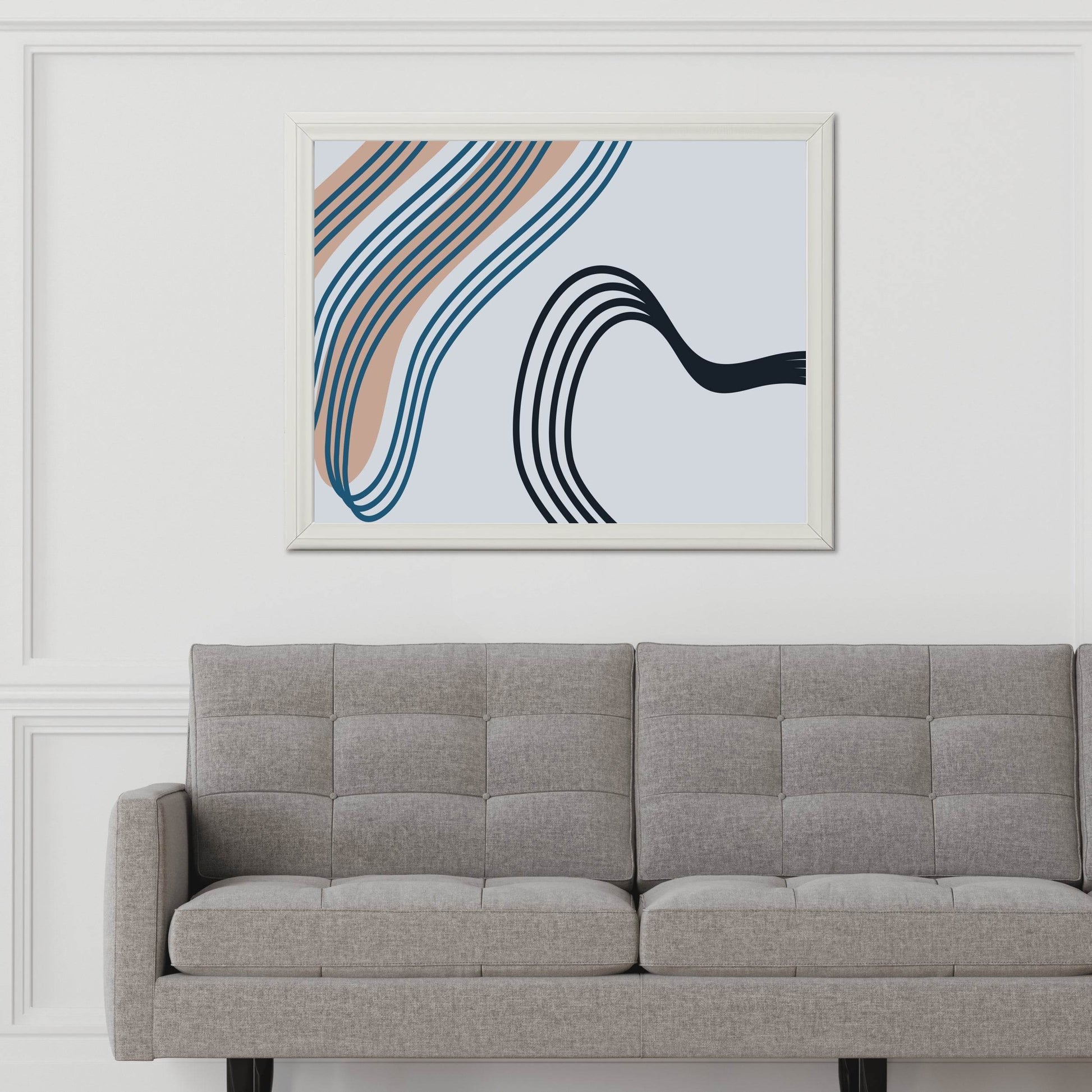 Handdrawn Irregular Lines Abstract Wall Art - beink online art store