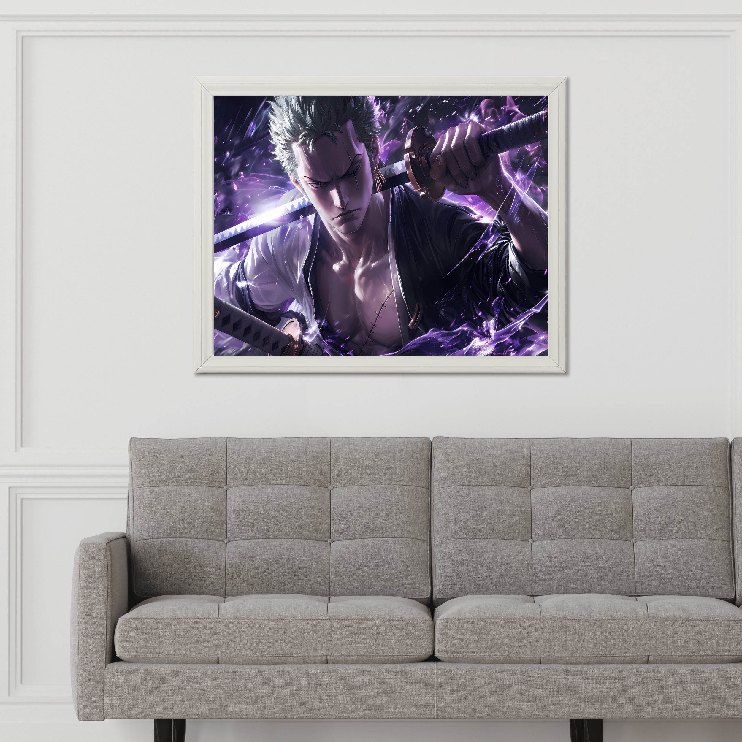 Roronoa Zoro Purple Anime Wall Art - beink online art store