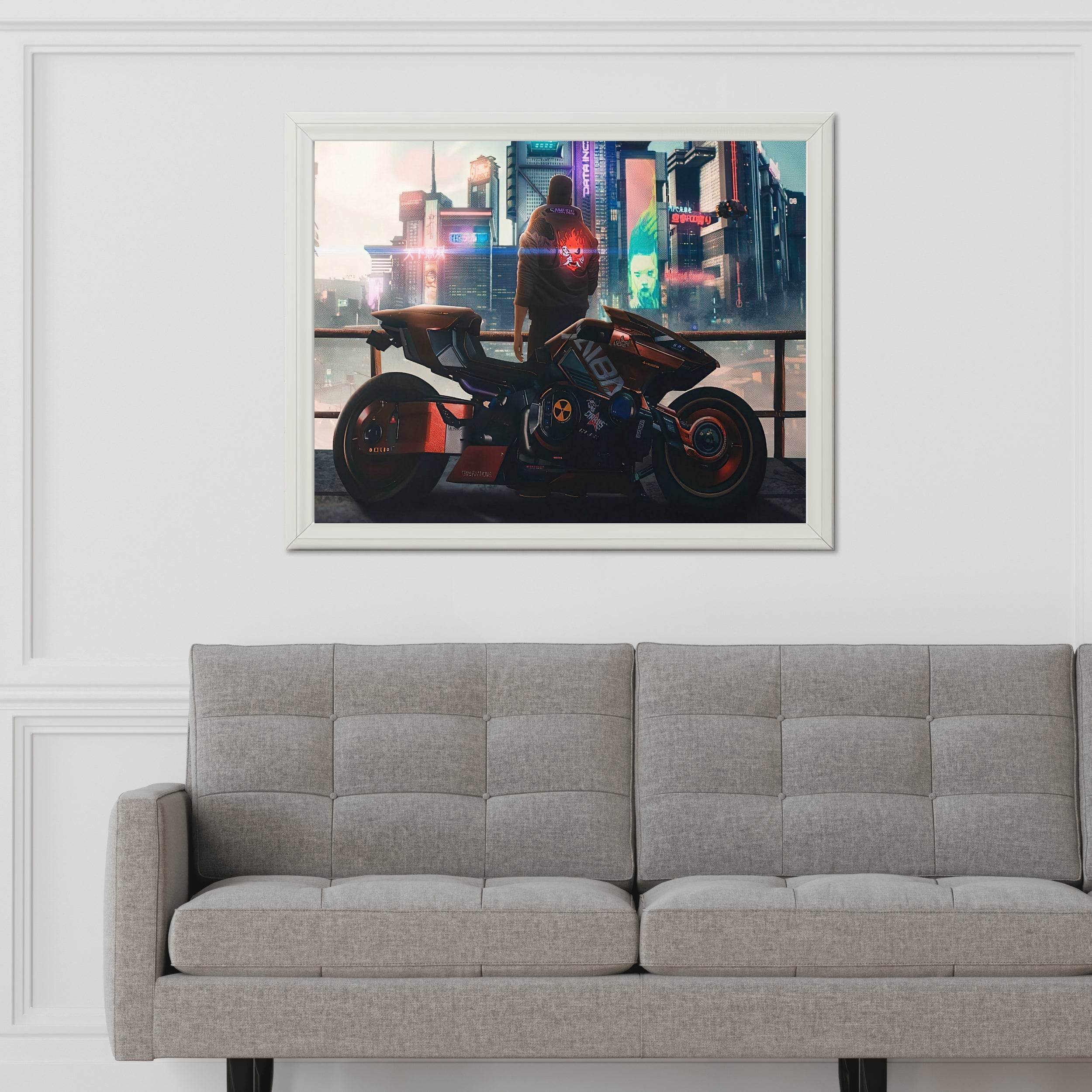 Cyberpunk 2077 Motorcycle Boogeyman Gaming Wall Art - beink online art store