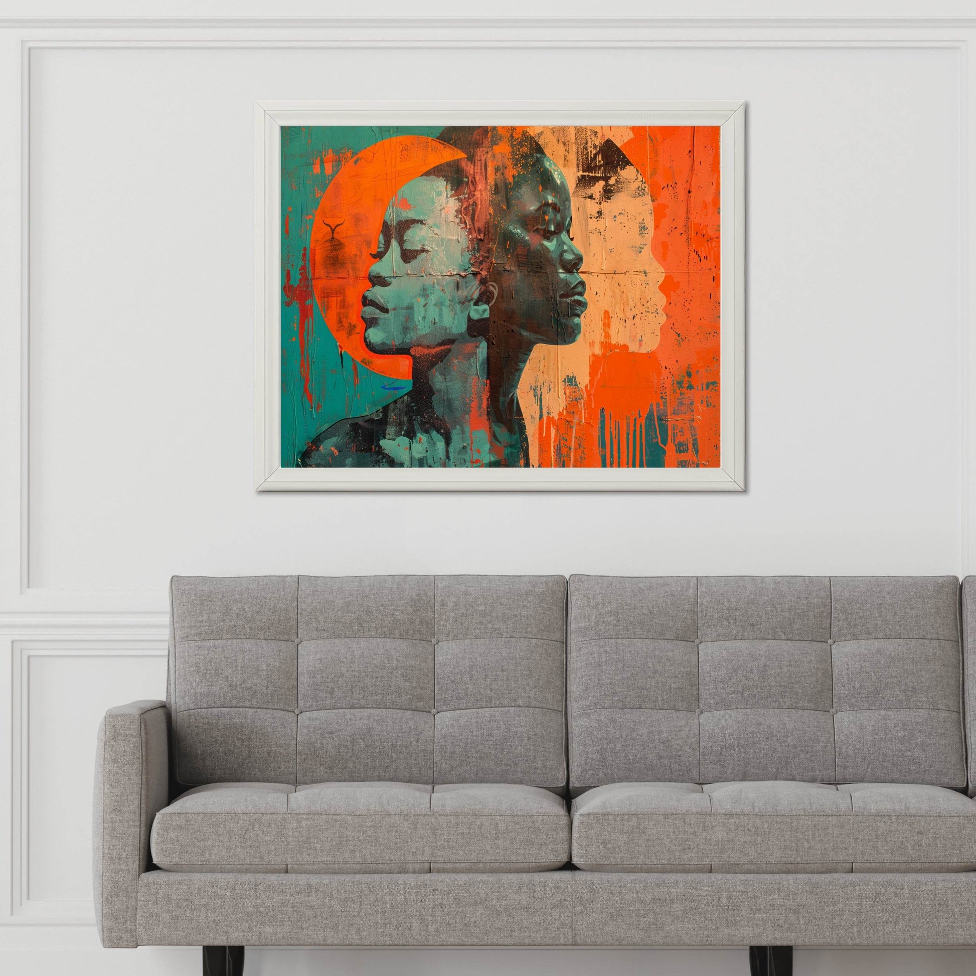 Abstract Painting of Multiethnic Faces Digital Art - beink online art store
