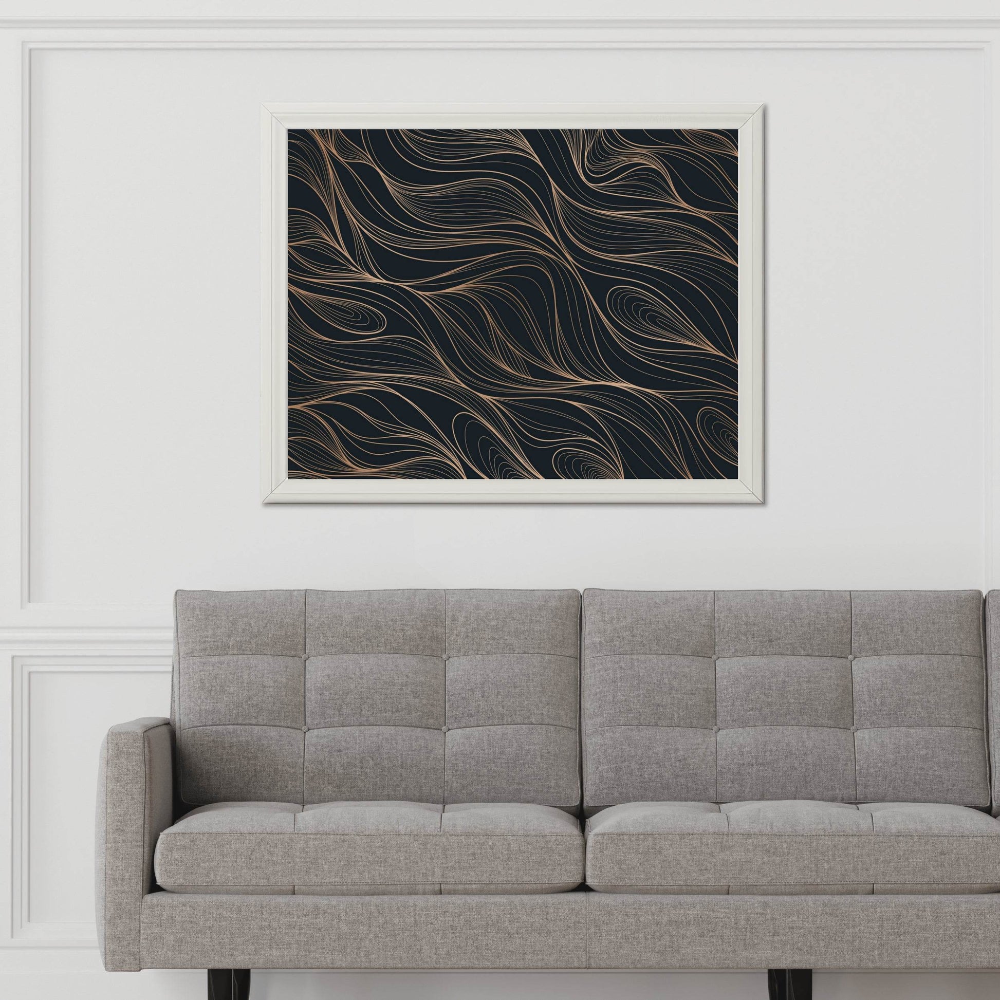 Beautiful Golden Lines Design Wall Art - beink online art store