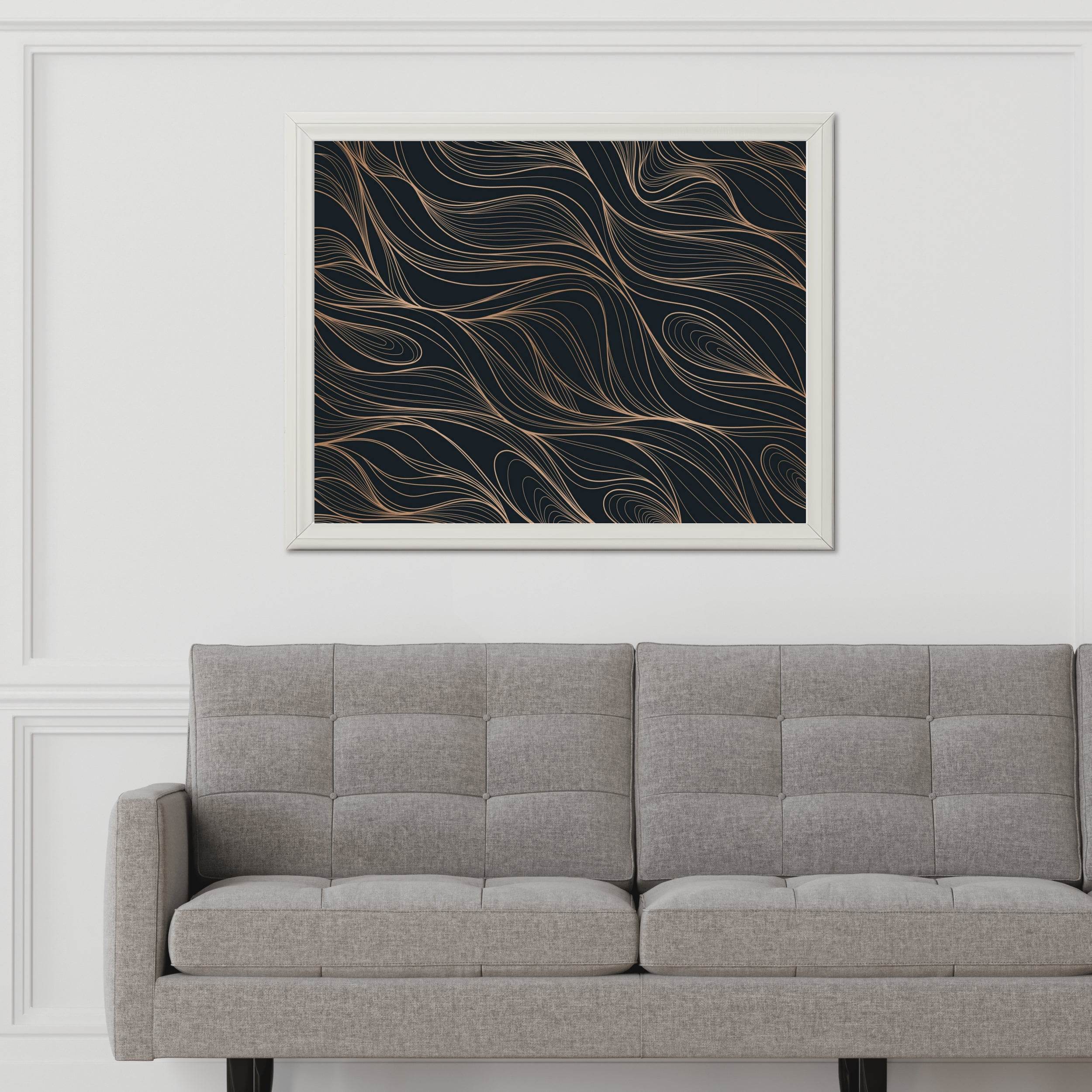 Beautiful Golden Lines Design Wall Art - beink online art store