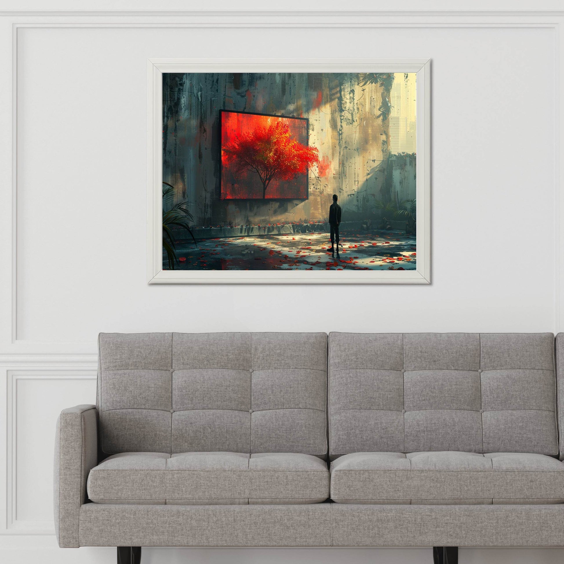 Person Watching the Red Tree Painting Digital Art - beink online art store
