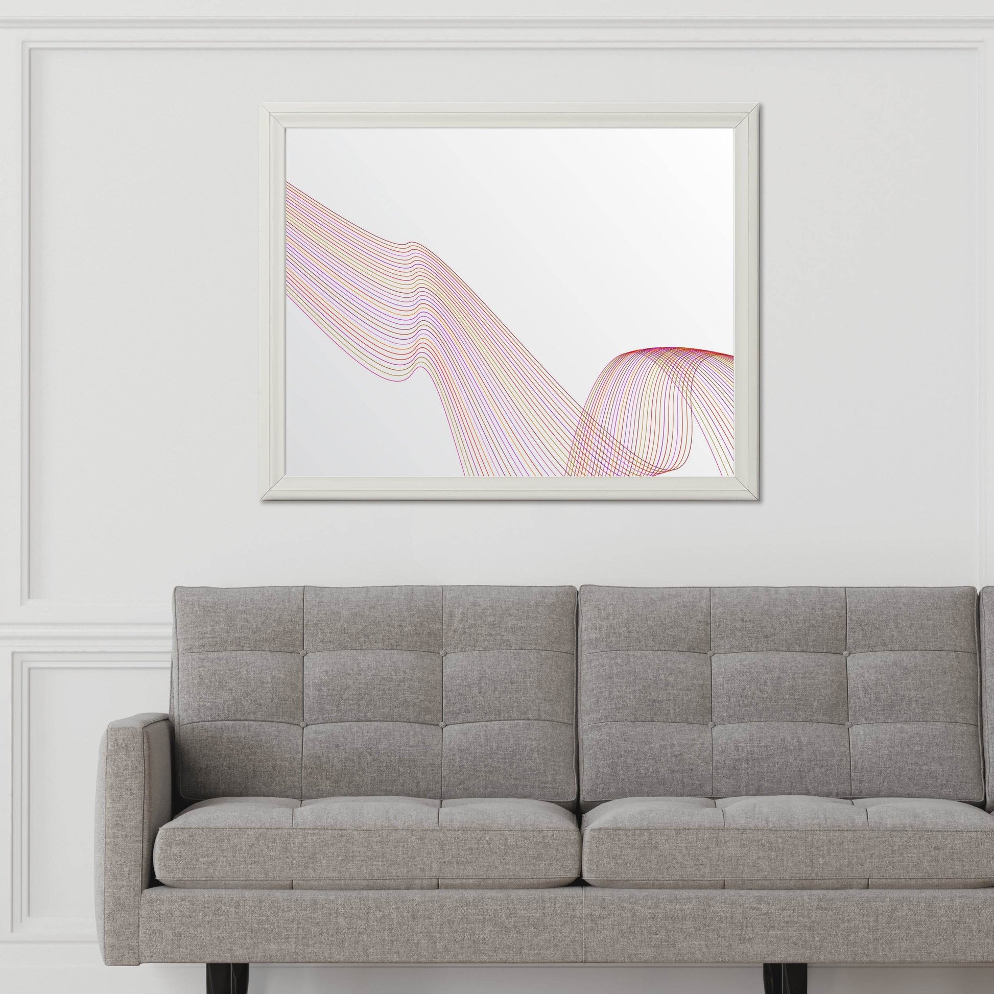 Light Background Technology Waves Lines Abstract Wall Art - beink online art store