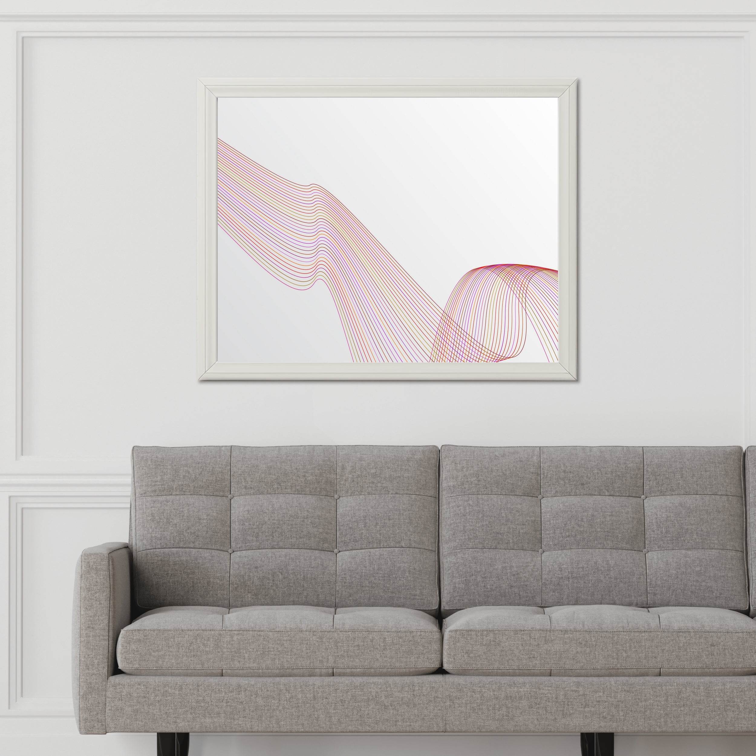 Light Background Technology Waves Lines Abstract Wall Art - beink online art store