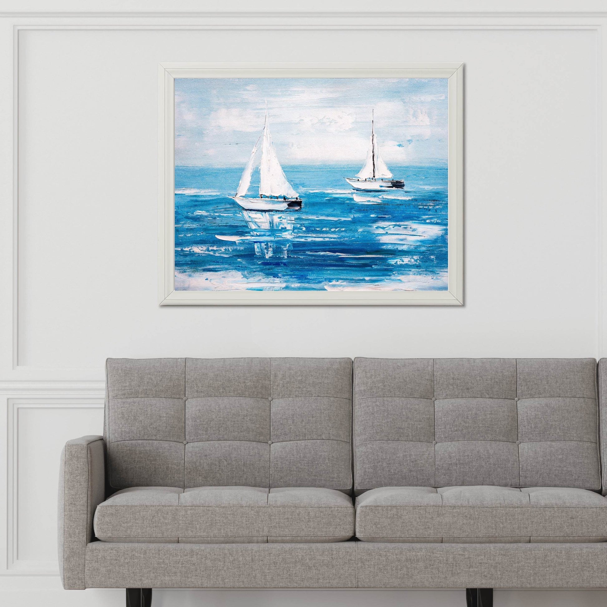 Sailboats in The Blue Ocean Wall Art - beink online art store