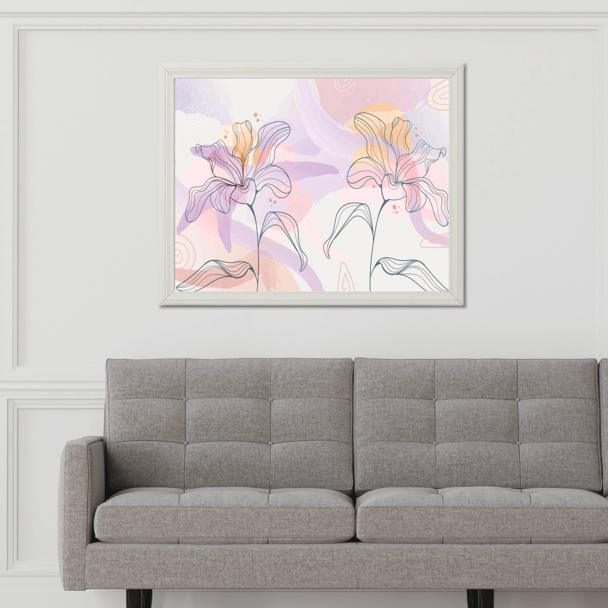 Linear Alstroemeria Flower Wall Art - beink online art store
