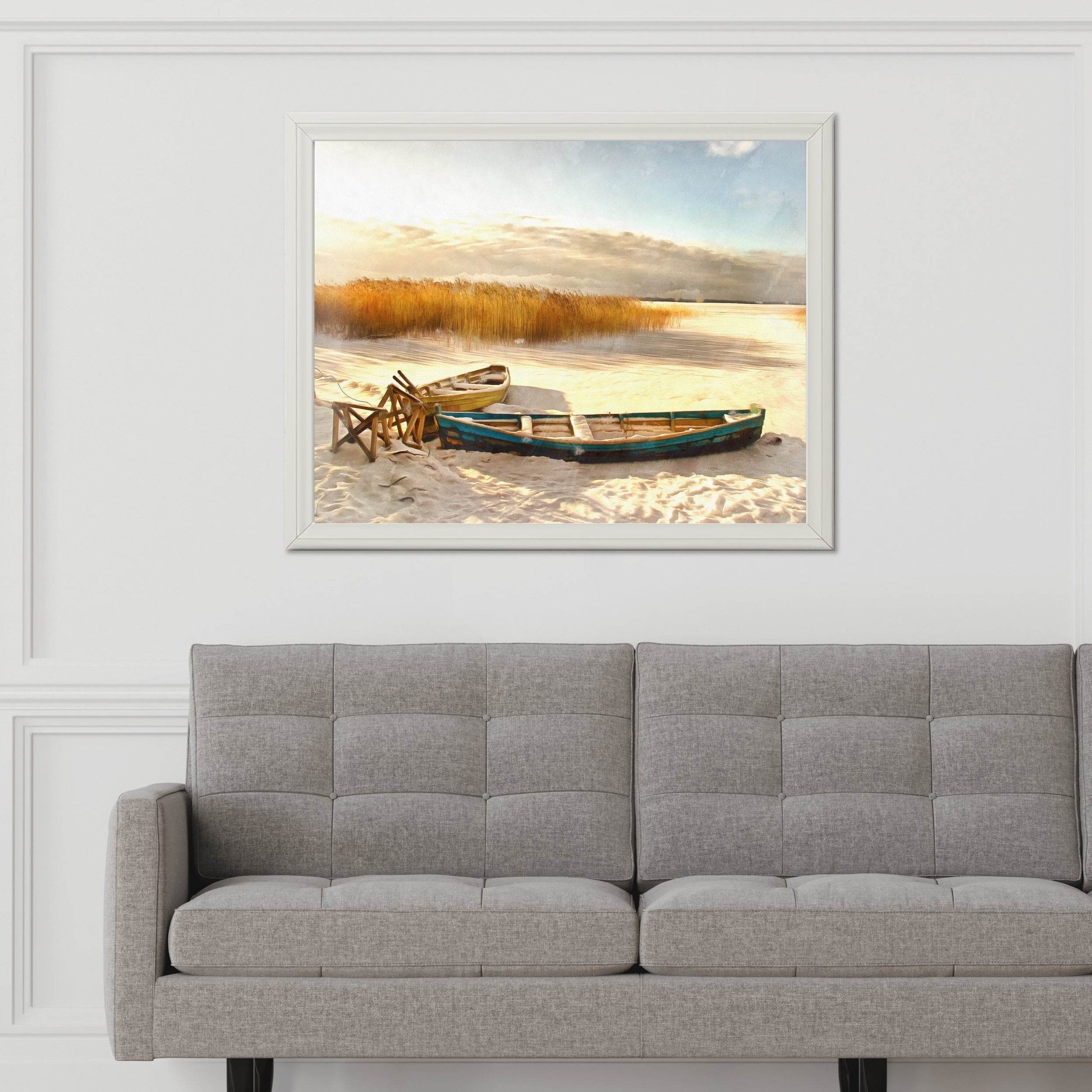 Boat Buried on The Beach Wall Art - beink online art store