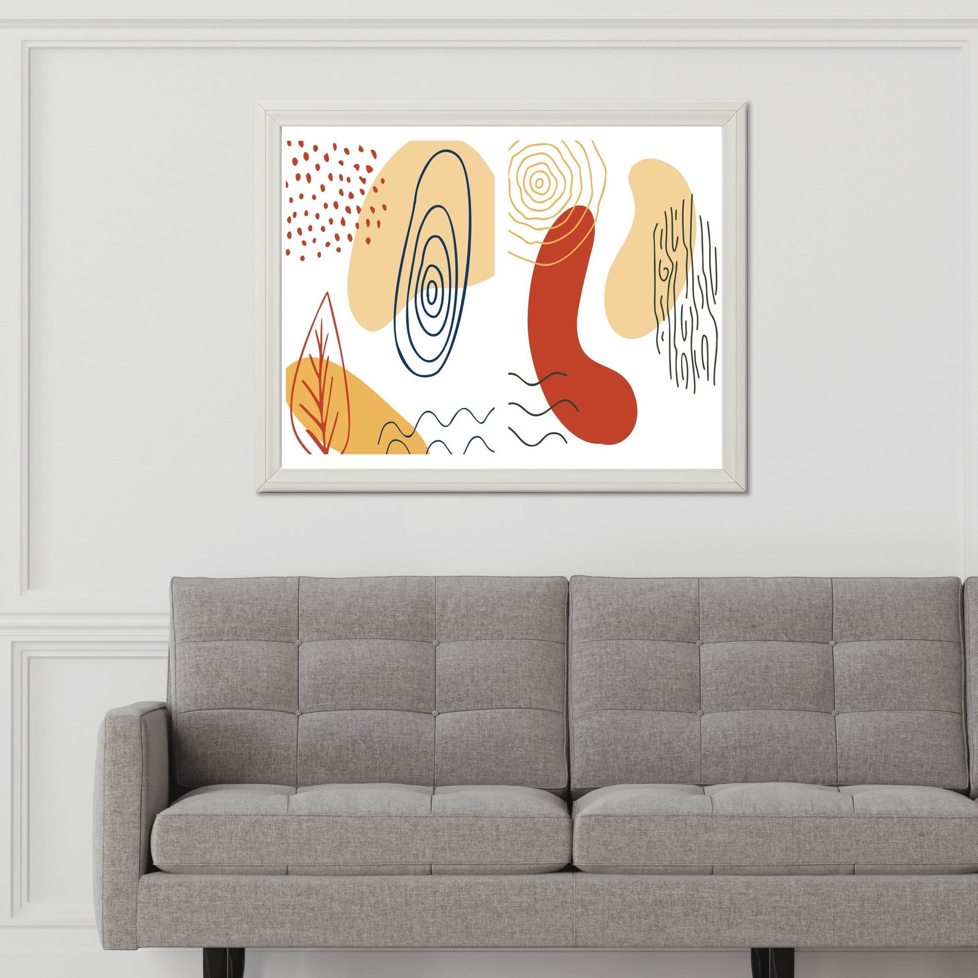 Handdrawn Shapes Abstract Wall Art - beink online art store
