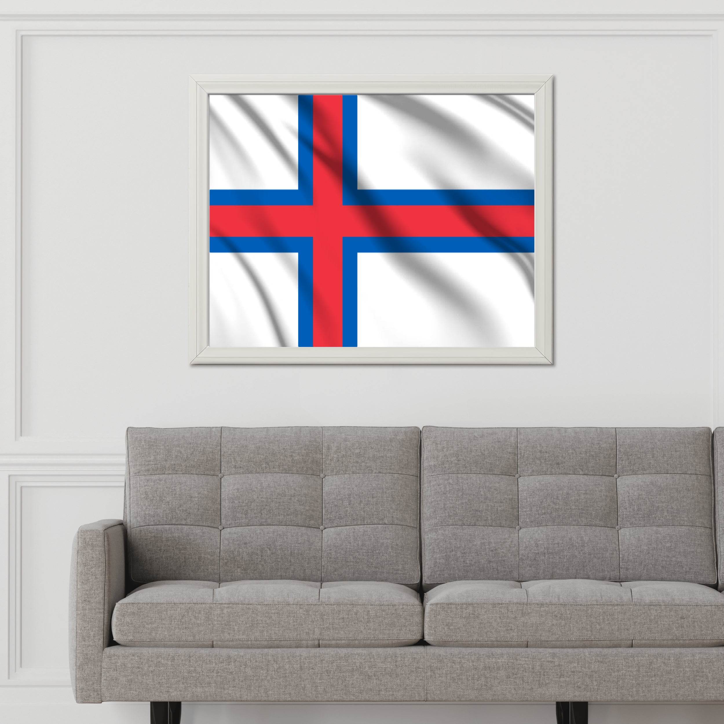 Faroe Islands National Flag Wall Art - beink online art store