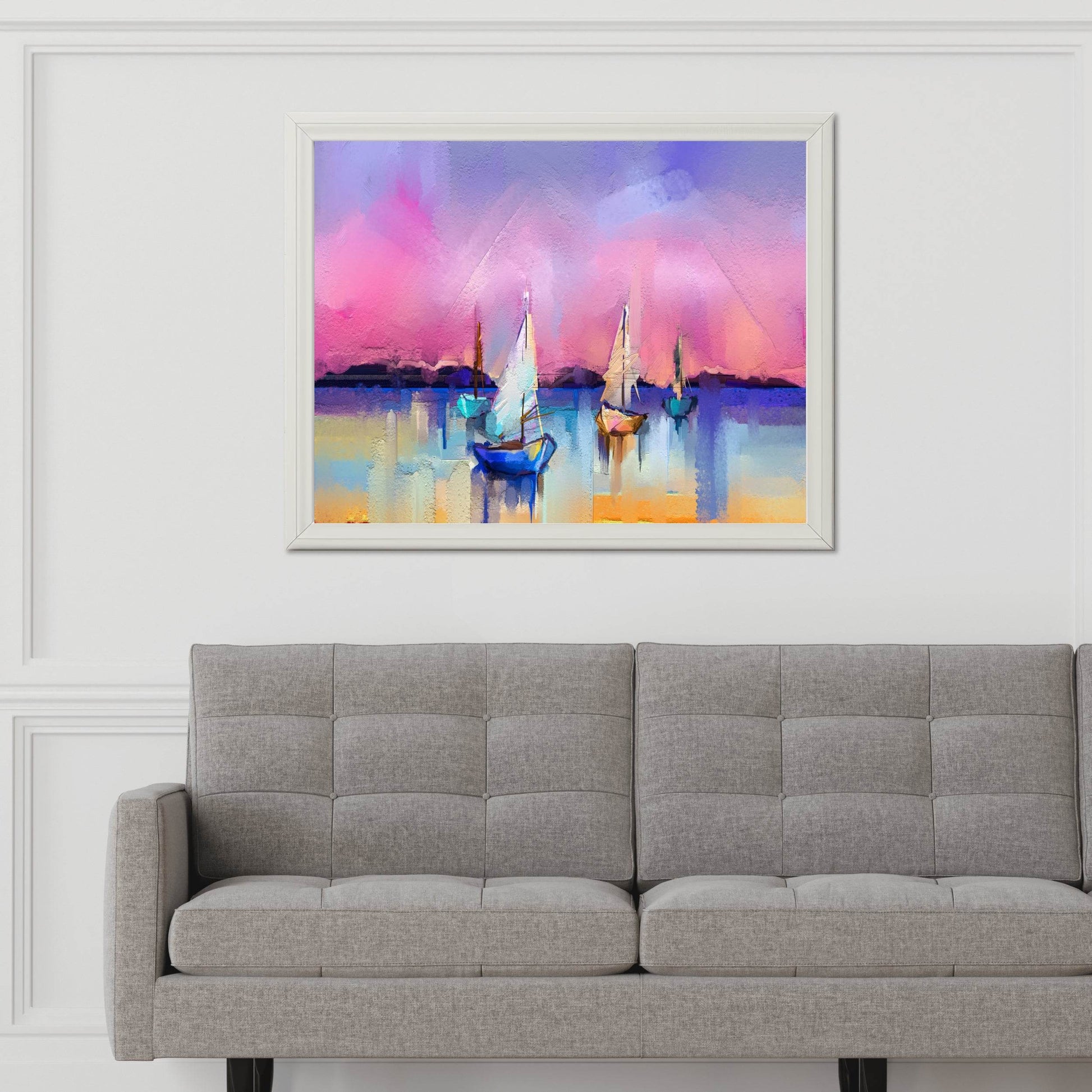 Watercolor Painting of Sailboats Wall Art - beink online art store