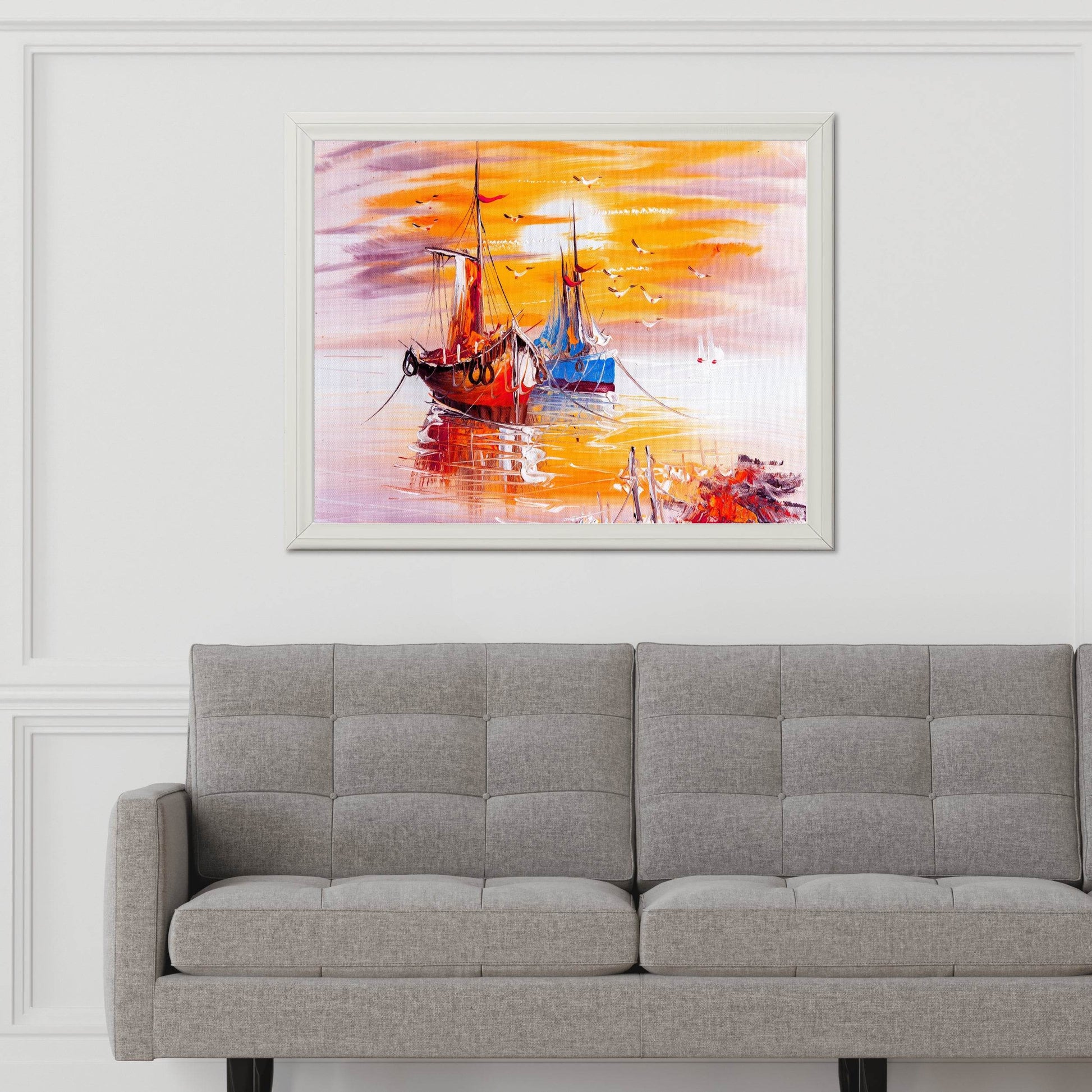 Watercolor Painting of Cargo Ship Wall Art - beink online art store