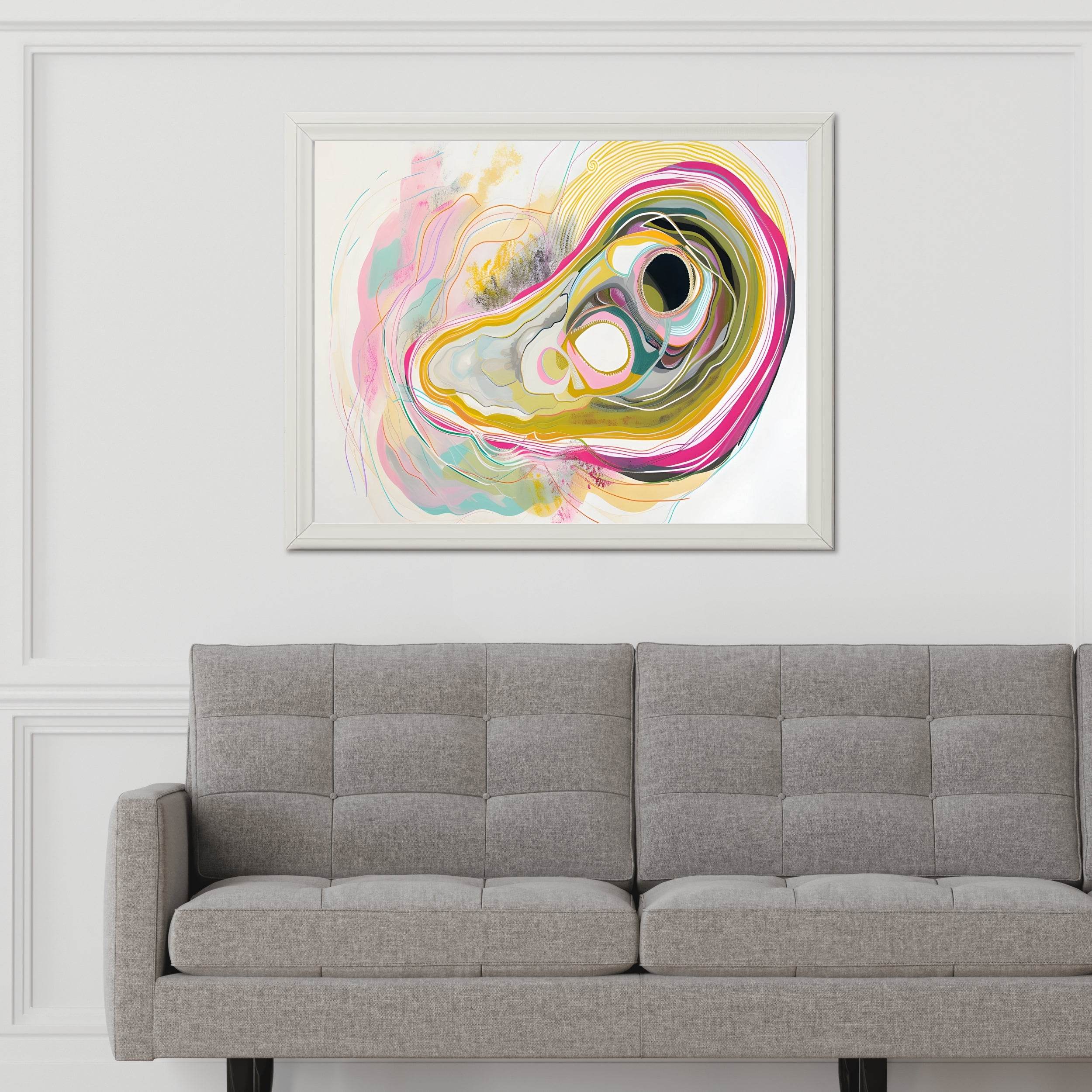 Oil and Pencil on Thick Paper Abstract Wall Art - beink online art store