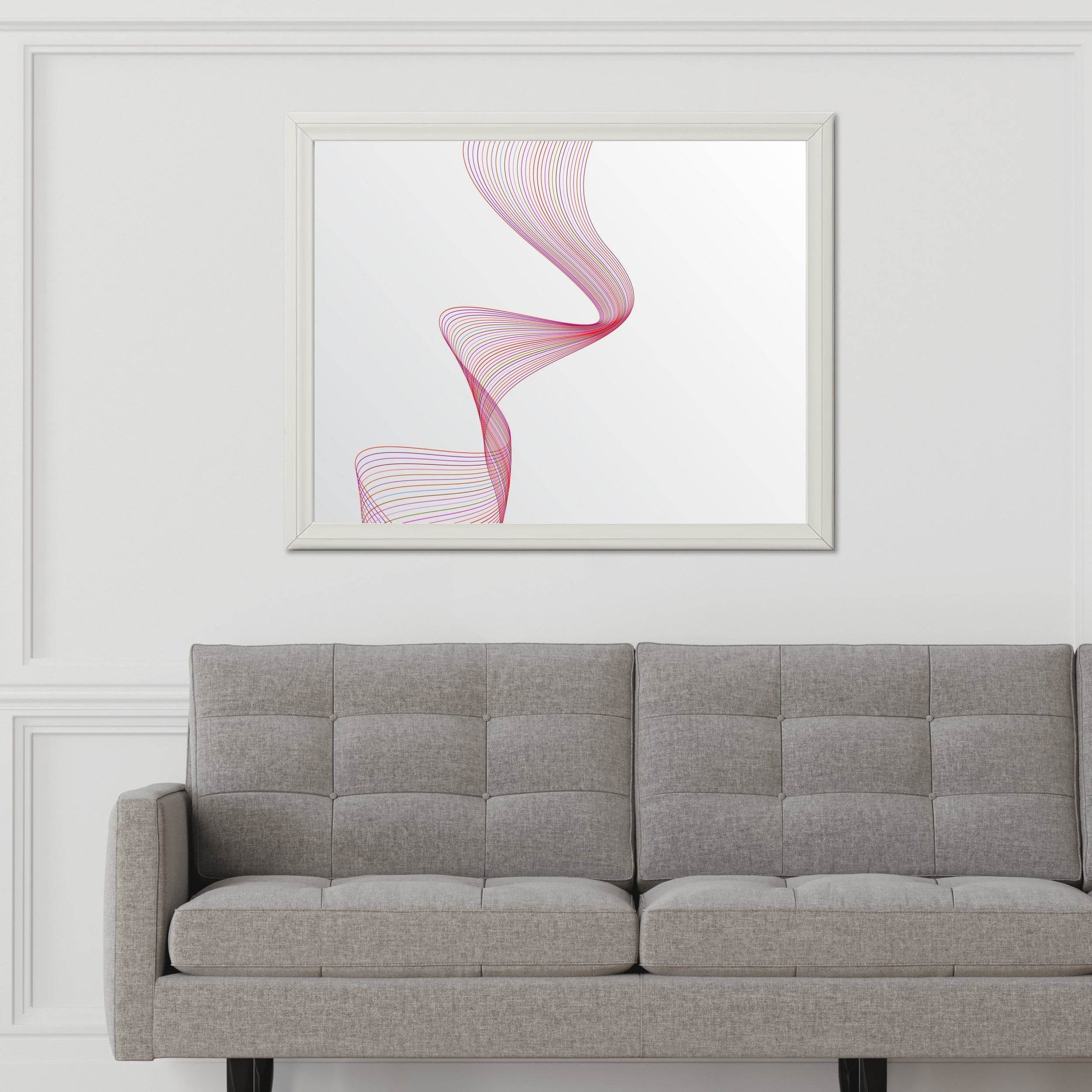 Pink Technology Line Wave Abstract Wall Art - beink online art store