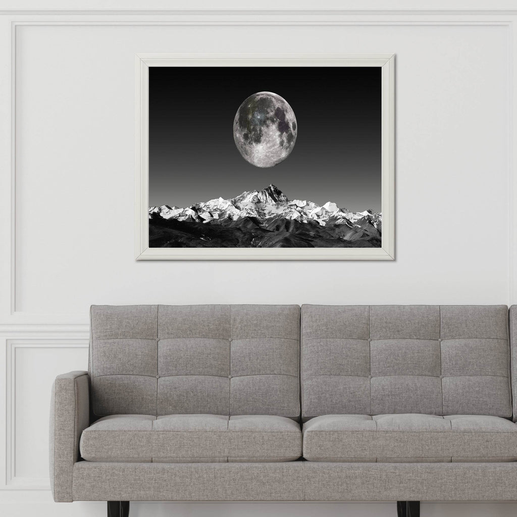 Full Moon Black & White Wall Art - beink online art store