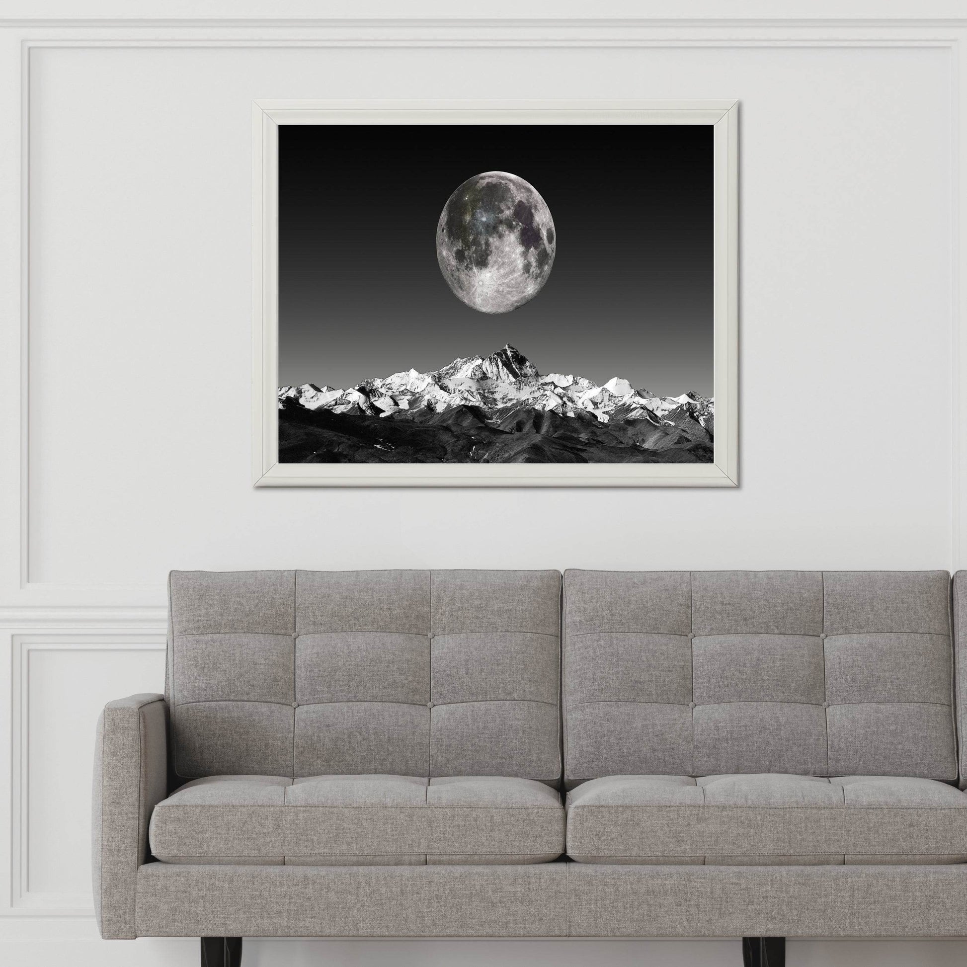Full Moon Black & White Wall Art - beink online art store