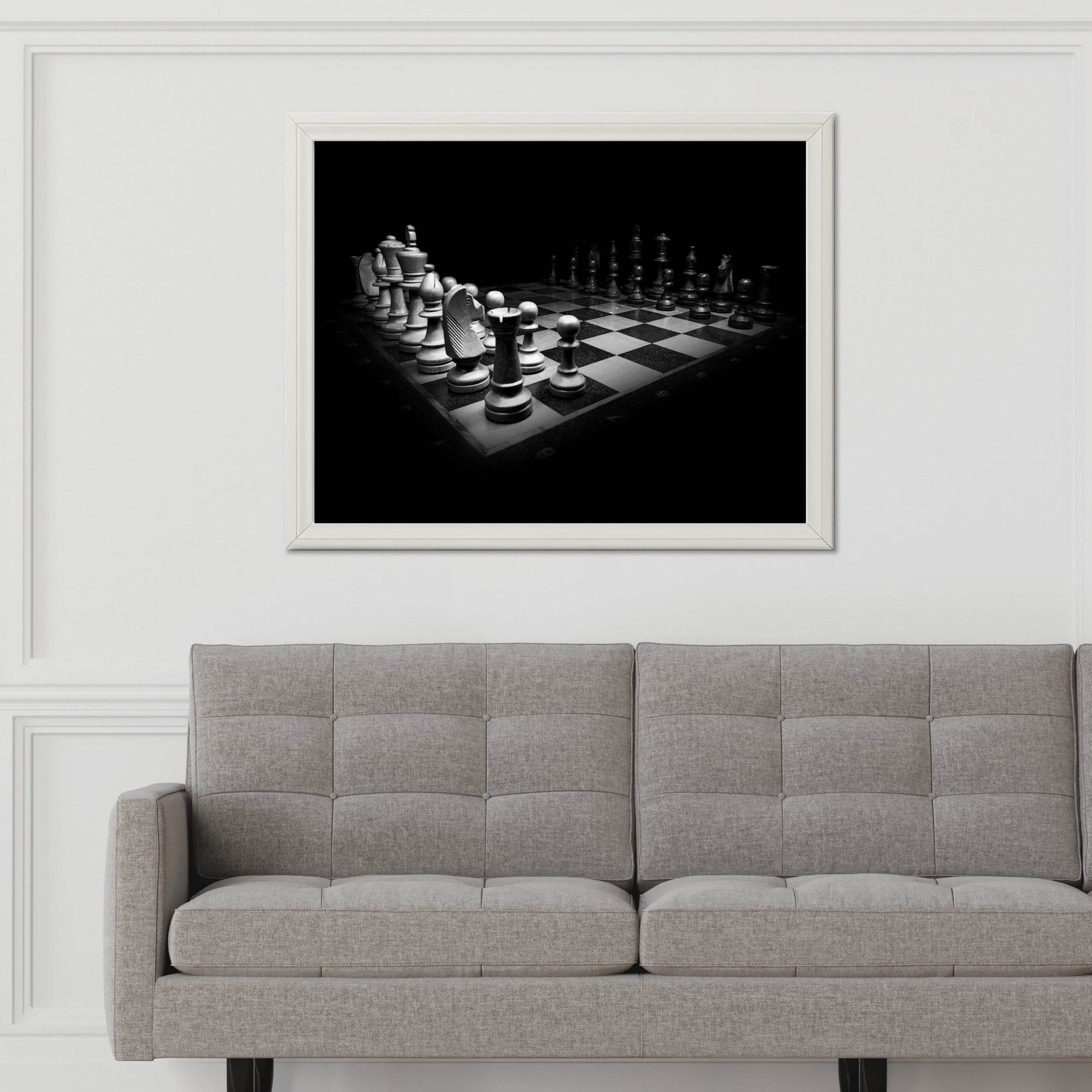 Chess Board Black & White Wall Art - beink online art store