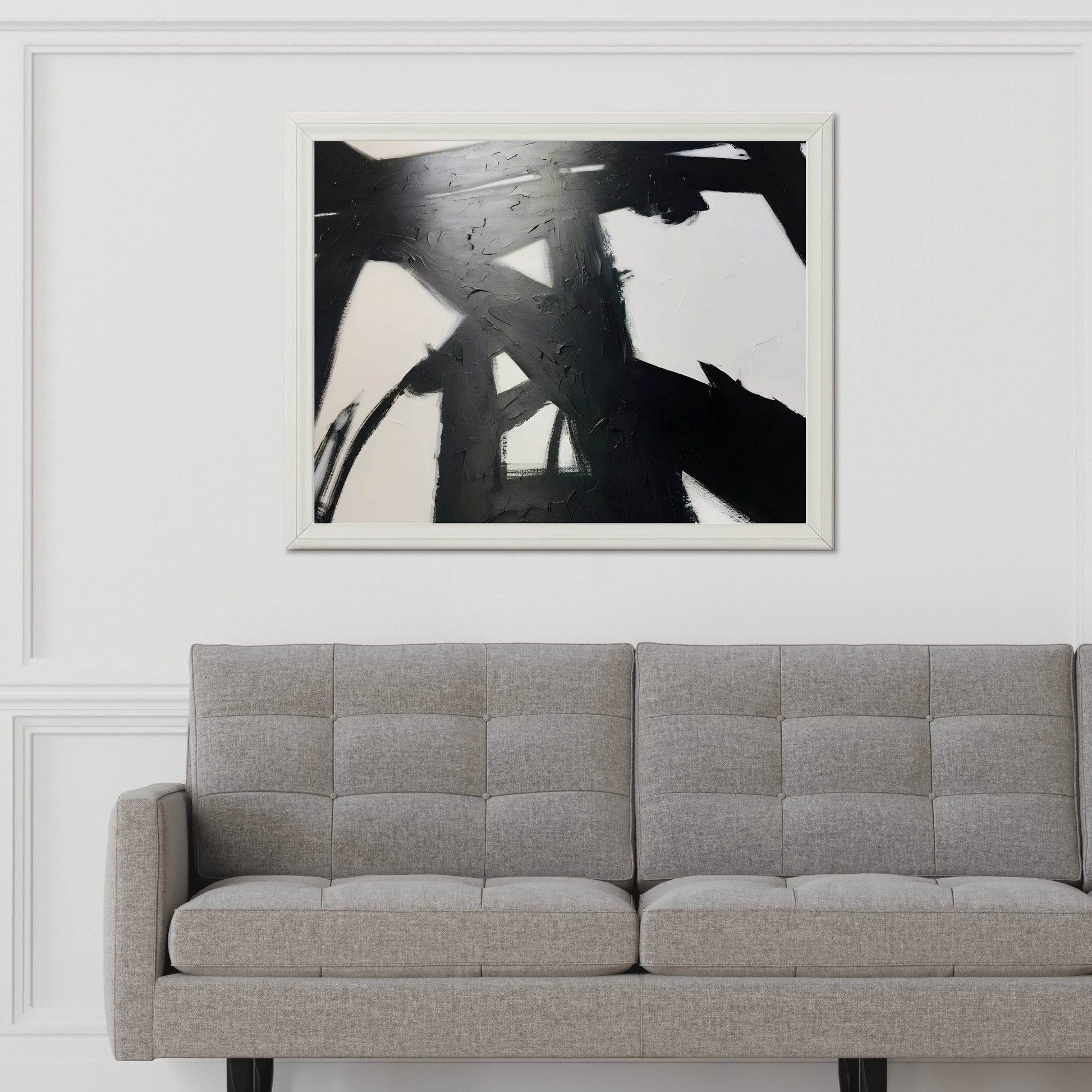 Engergy Pulse Black Brush Strokes Wall Art - beink online art store