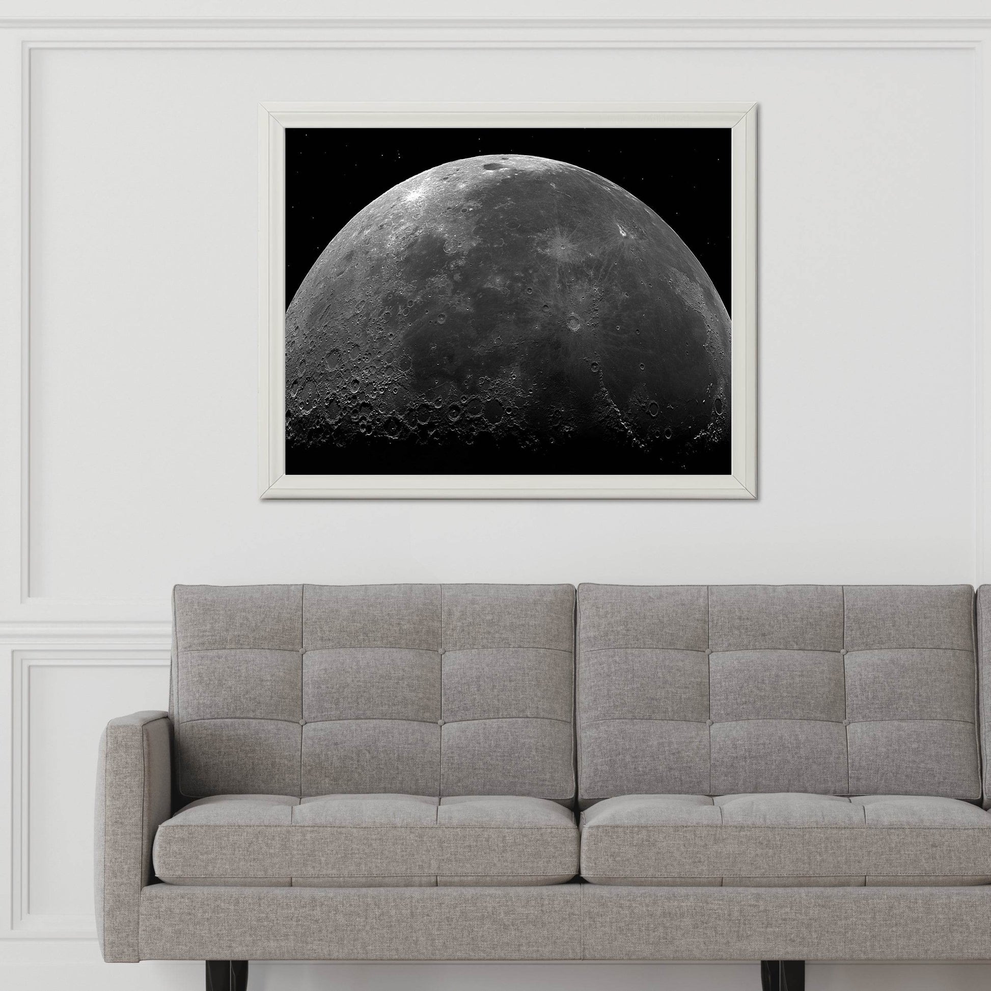 Moon Closeup Black & White Wall Art - beink online art store
