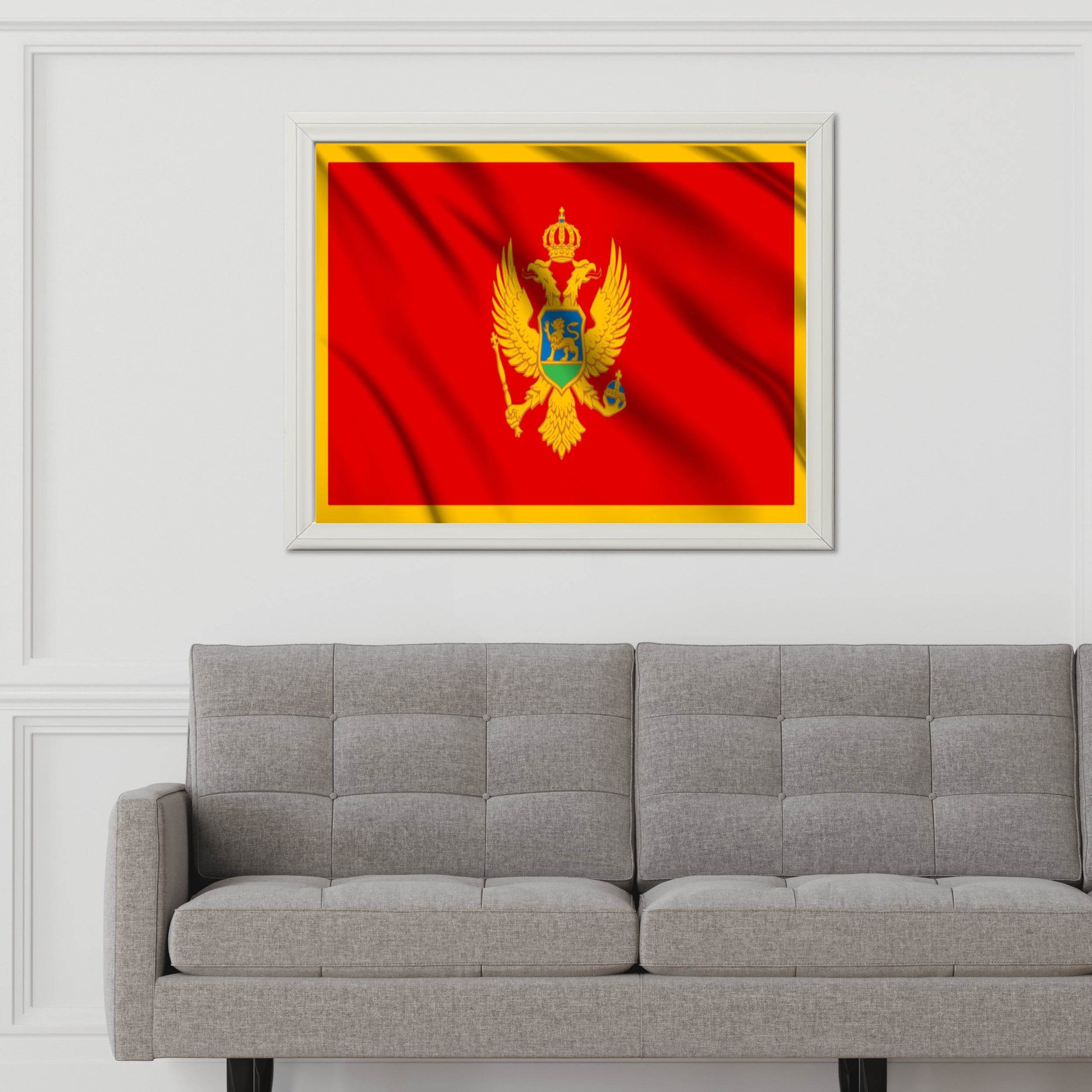 Montenegro National Flag Wall Art - beink online art store