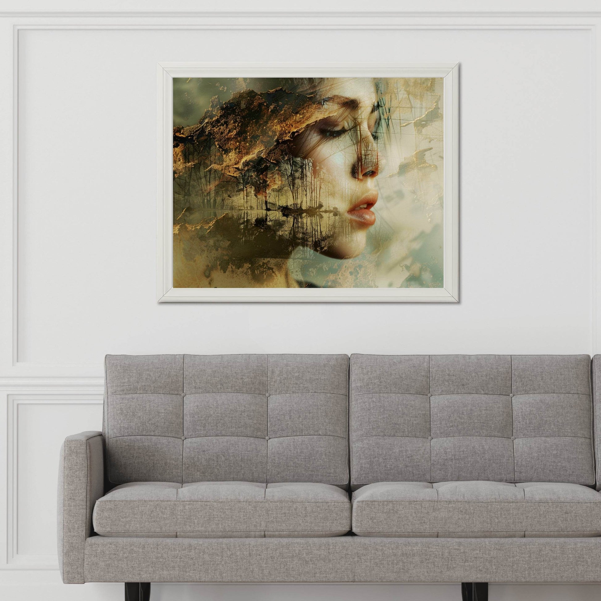 Women Face Merging With Reflections of Nature Digital Art - beink online art store