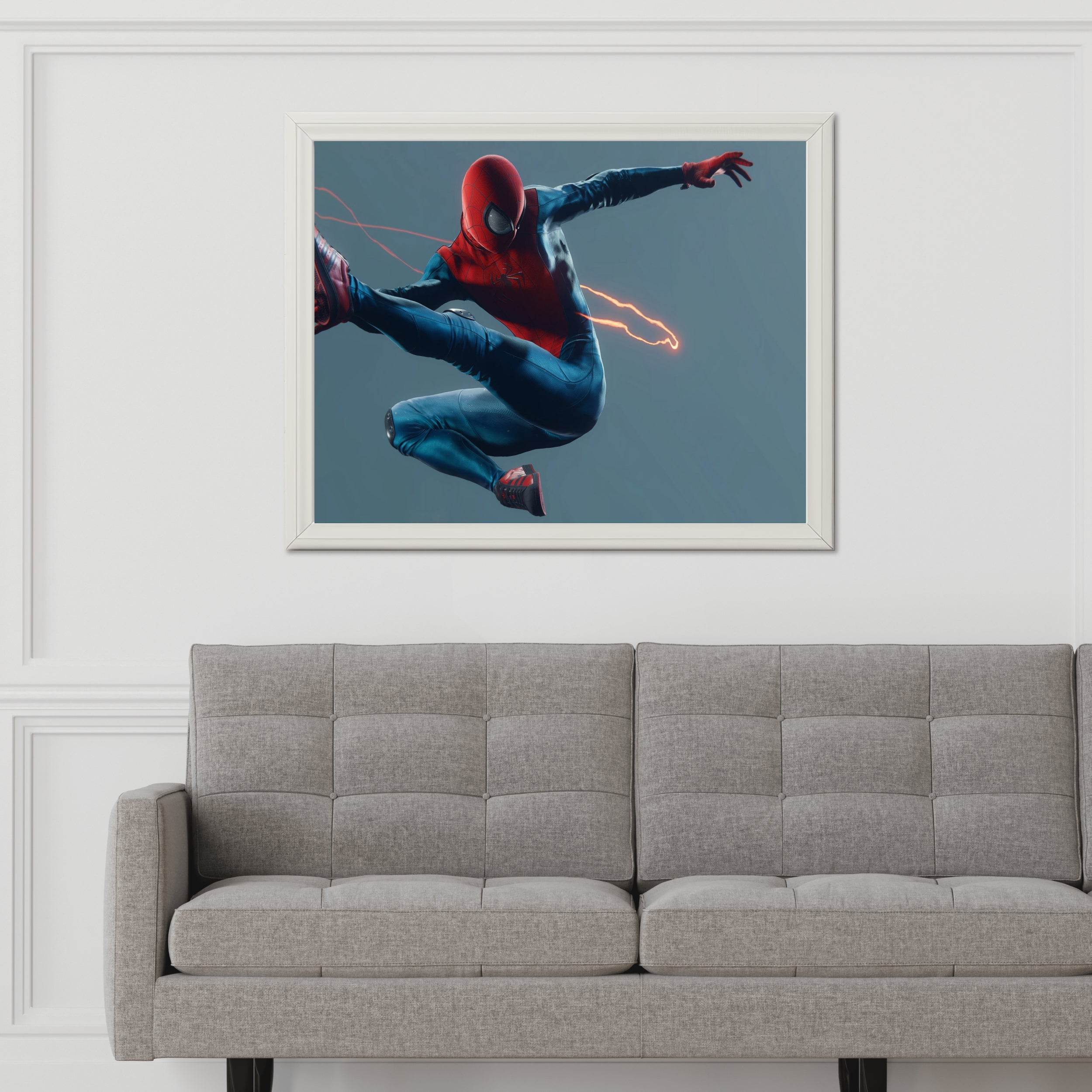 Spider Man Swinging Gaming Wall Art - beink online art store