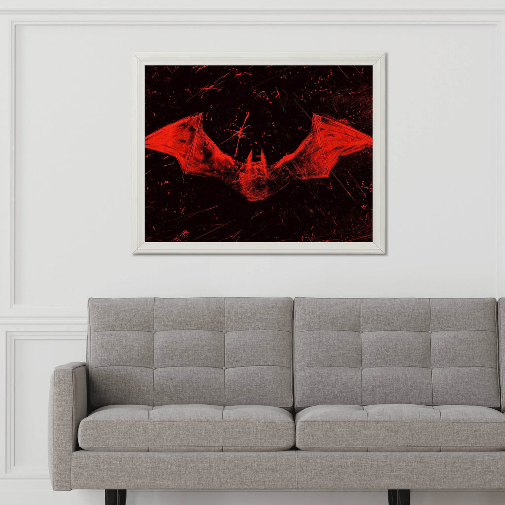 The Batman Red Logo Wall Art - beink online art store