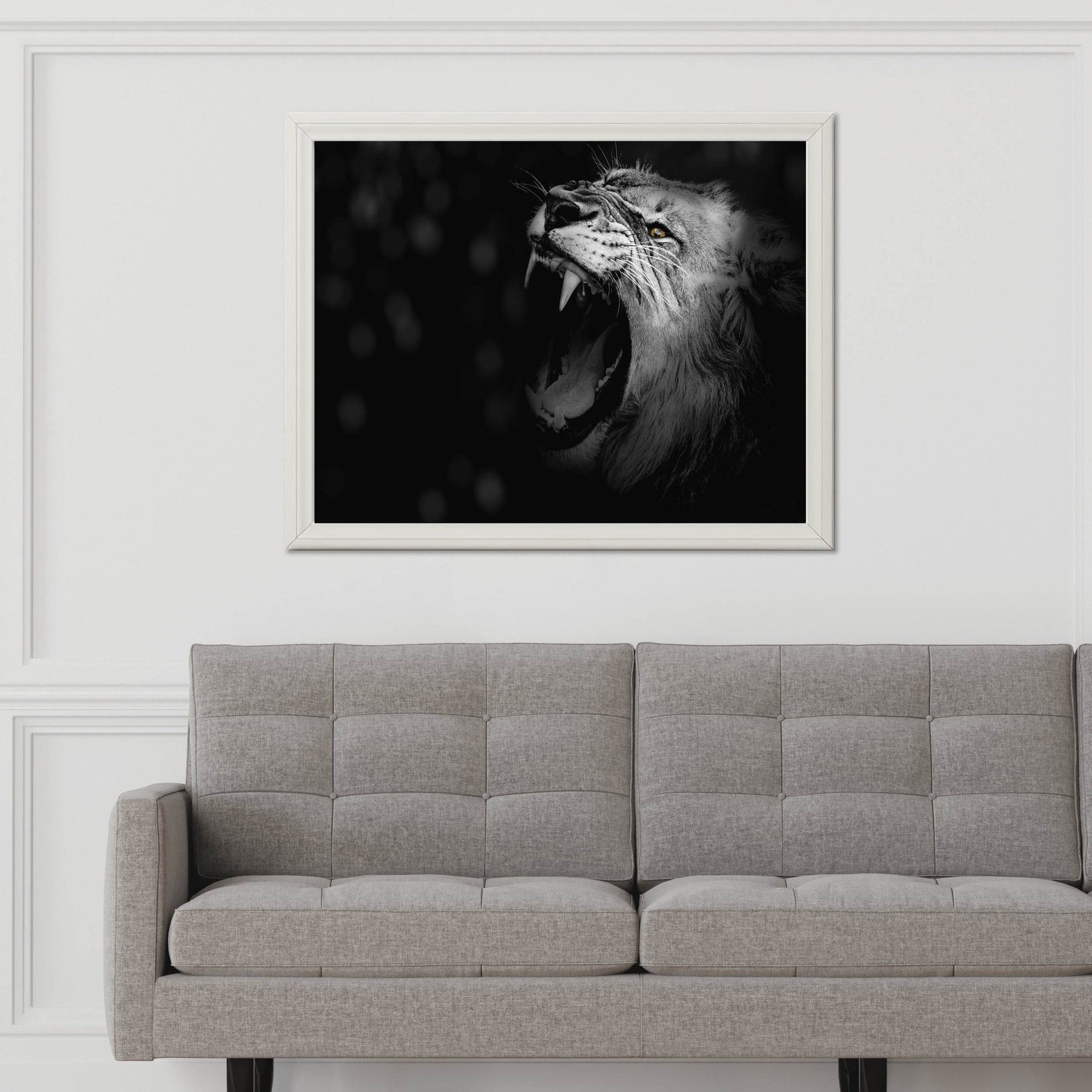 Asiatic Lion Black & White Wall Art - beink online art store