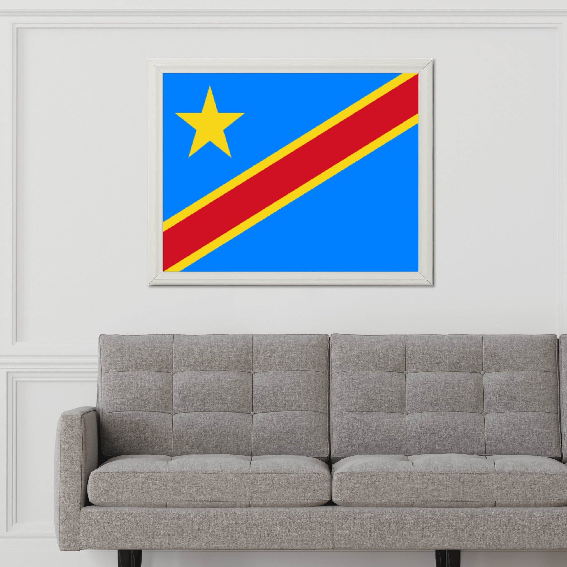 Democratic Republic of the Congo National Flag Wall Art - beink online art store