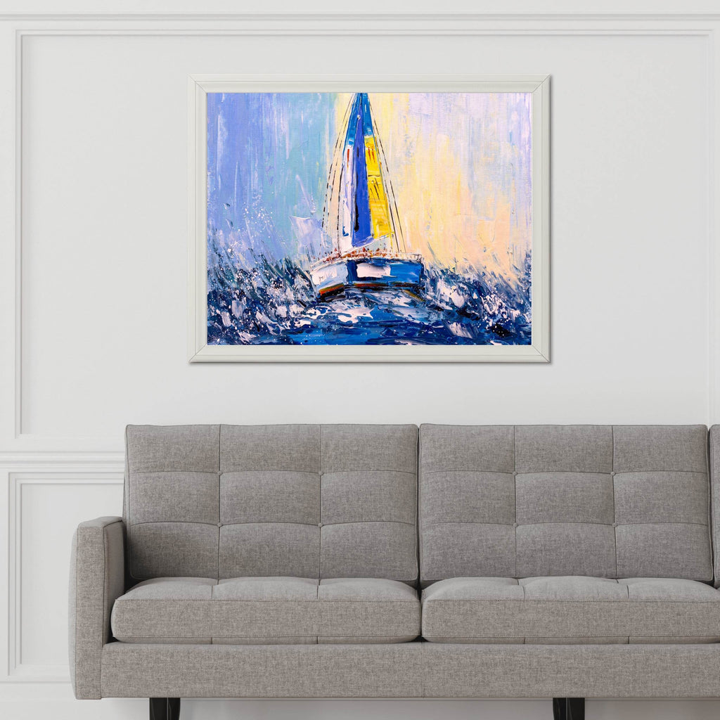 Watercolor Painting of Racing Boat Wall Art - beink online art store