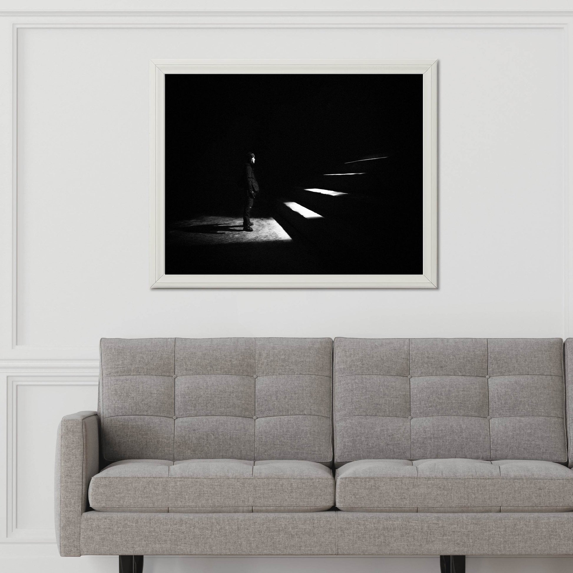 Alone Man Black & White Wall Art - beink online art store